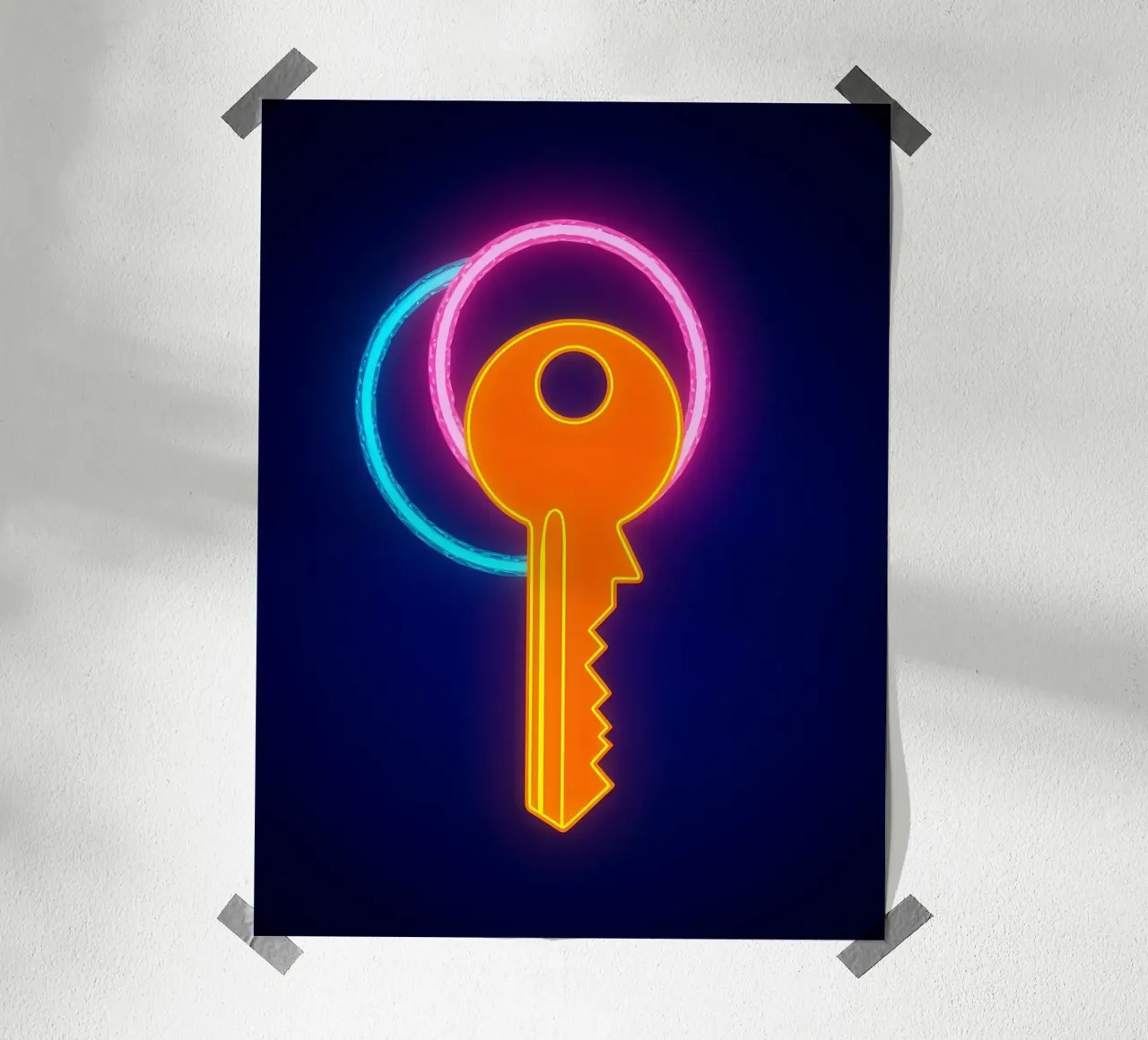 Chiave al neon - Pop Art poster da ColorCrash Gallery