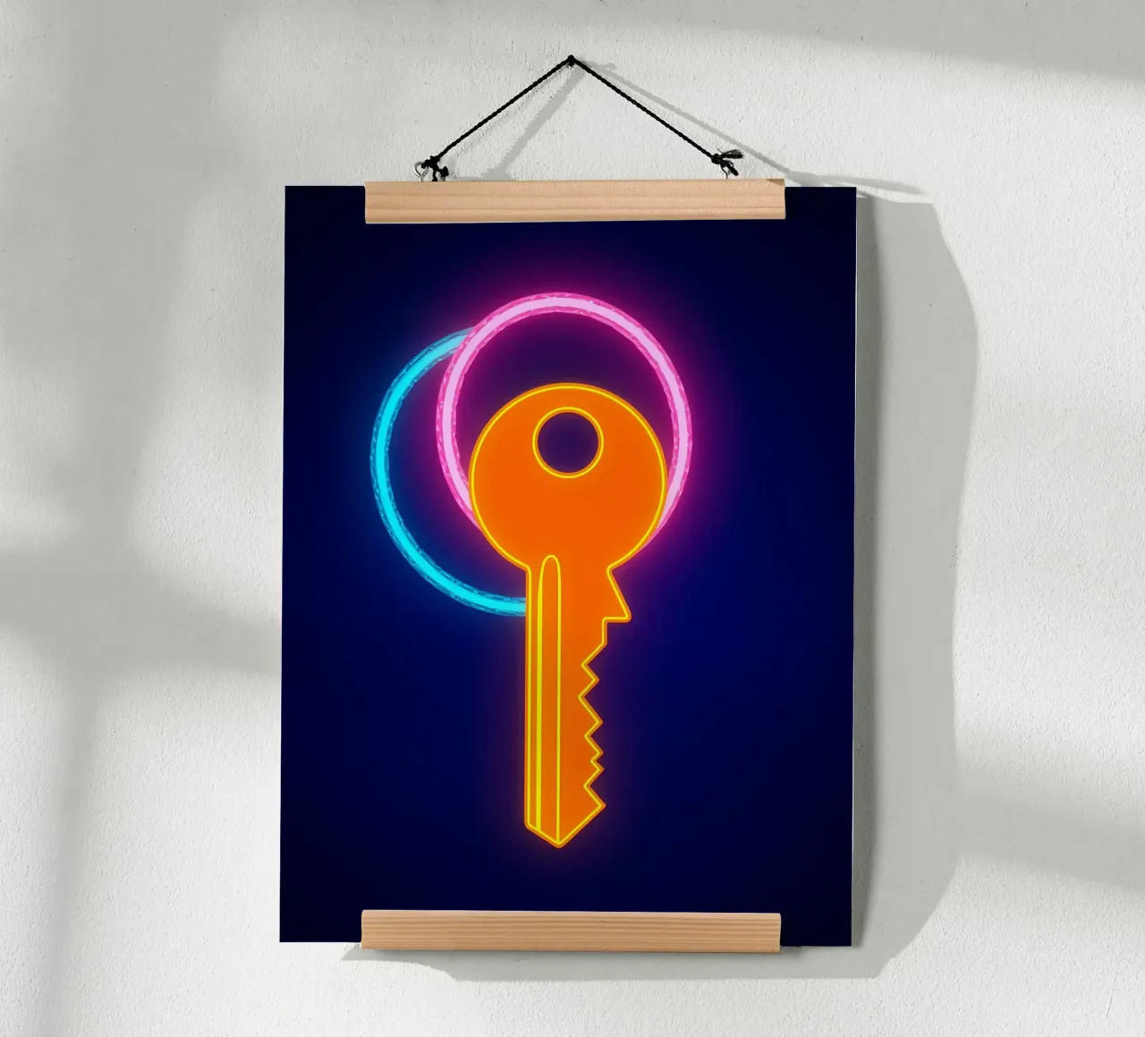 Chiave al neon - Pop Art poster da ColorCrash Gallery