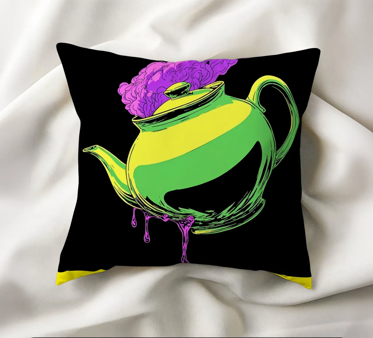 Teekanne - Pop Art Kissen von ColorCrash Gallery