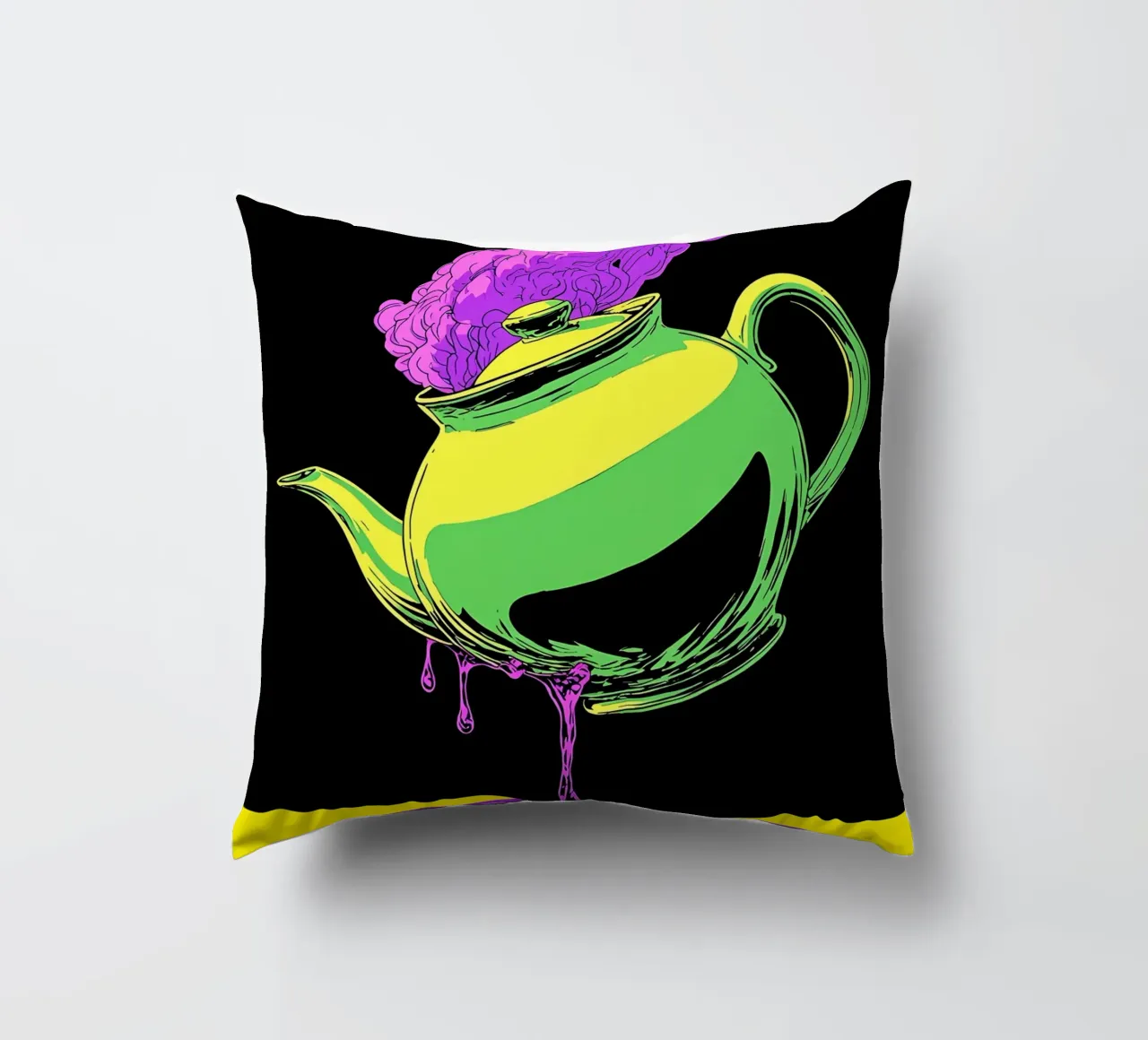Teekanne - Pop Art Kissen von ColorCrash Gallery