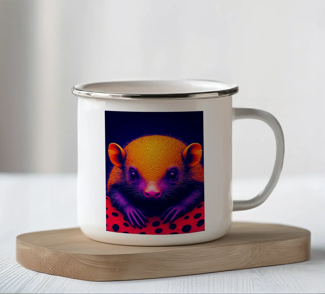 Riccio - Pop Art tazza in smalto da ColorCrash Gallery