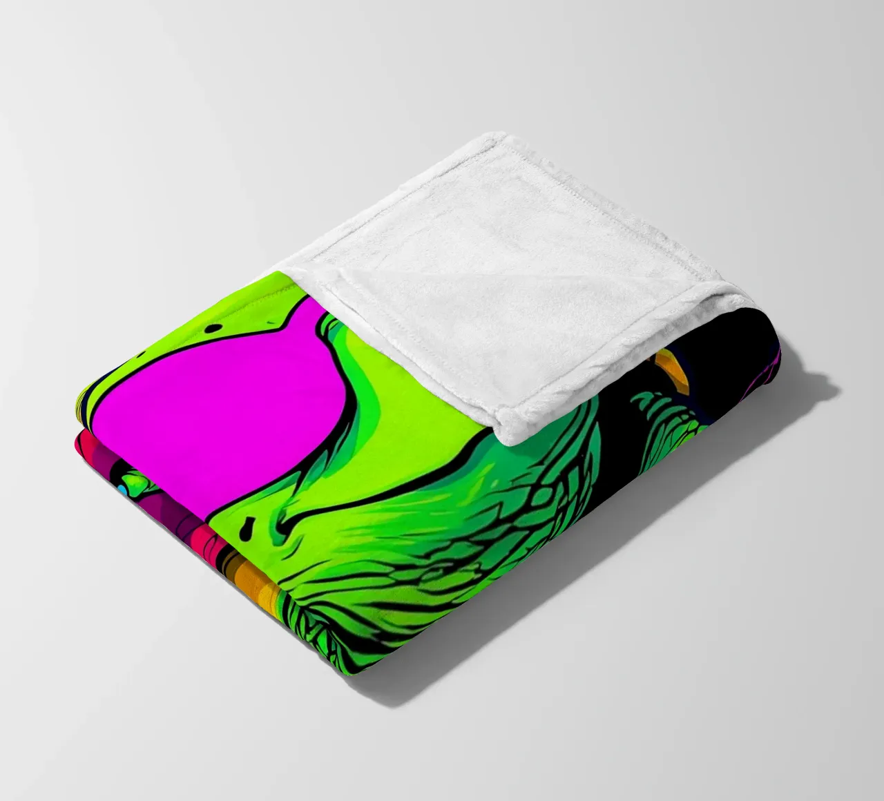 Tartaruga con occhiali - Pop Art coperta in pile da ColorCrash Gallery