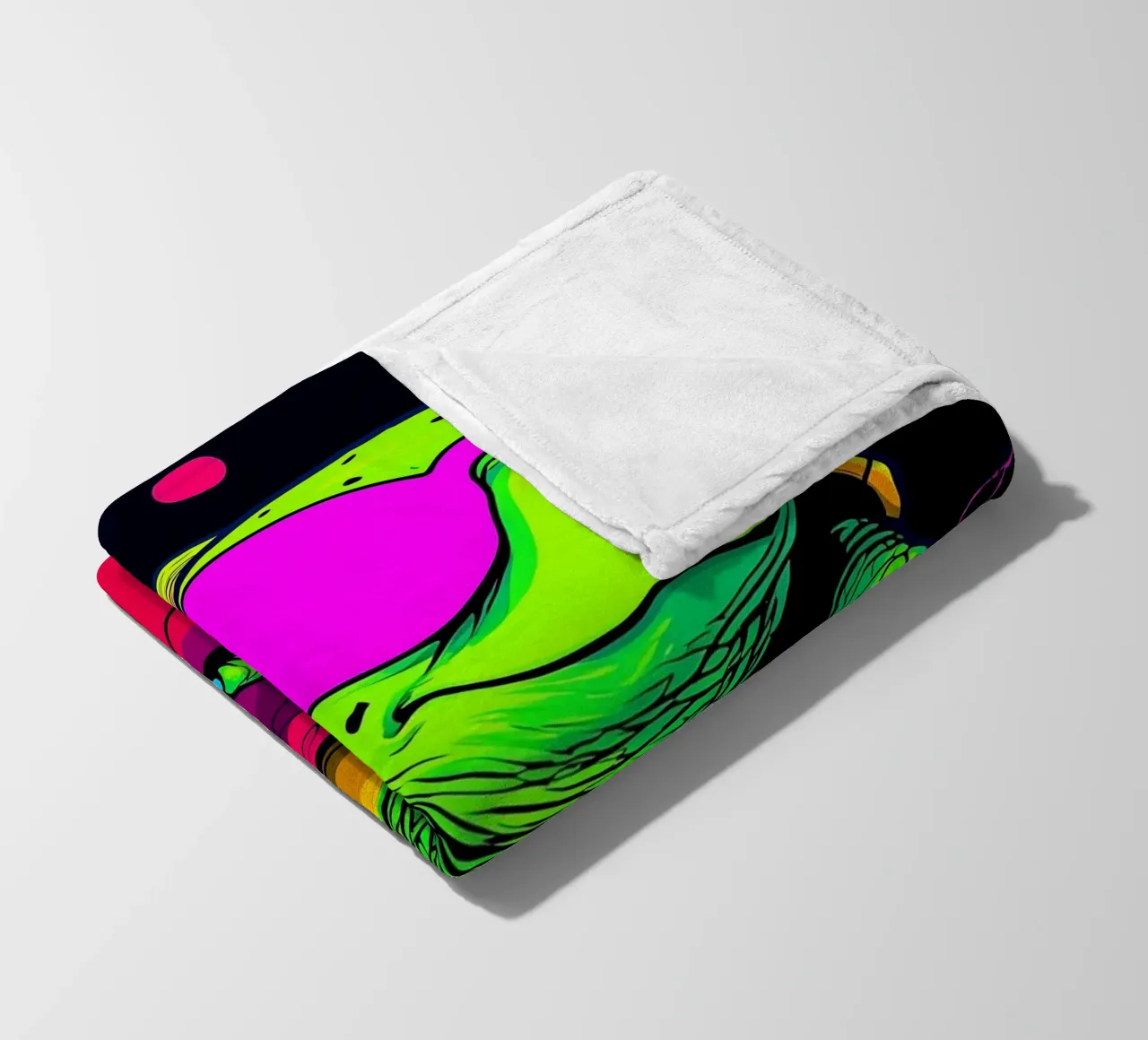 Tartaruga con occhiali - Pop Art coperta in pile da ColorCrash Gallery