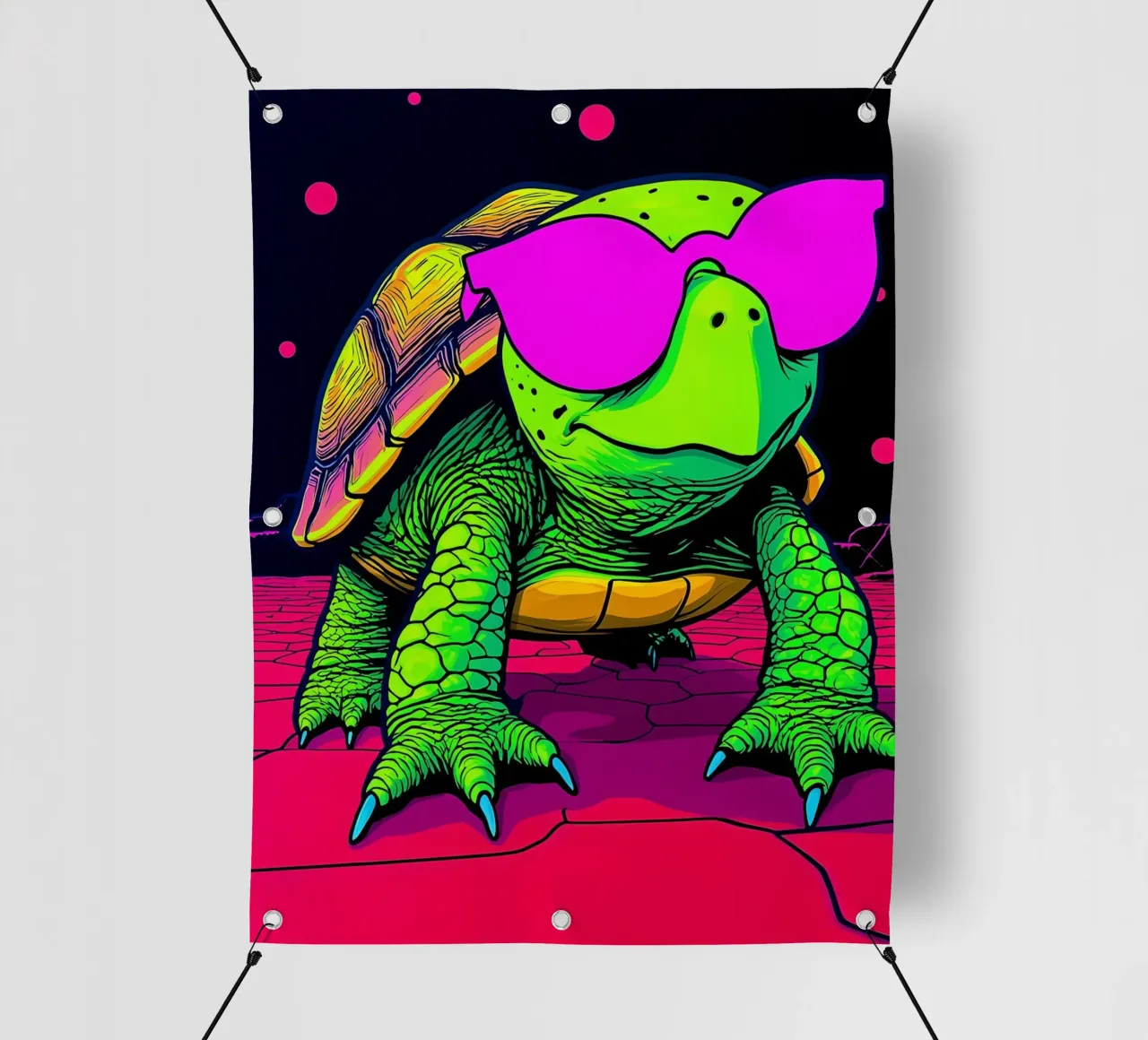Tartaruga con occhiali - Pop Art telo in pvc da ColorCrash Gallery