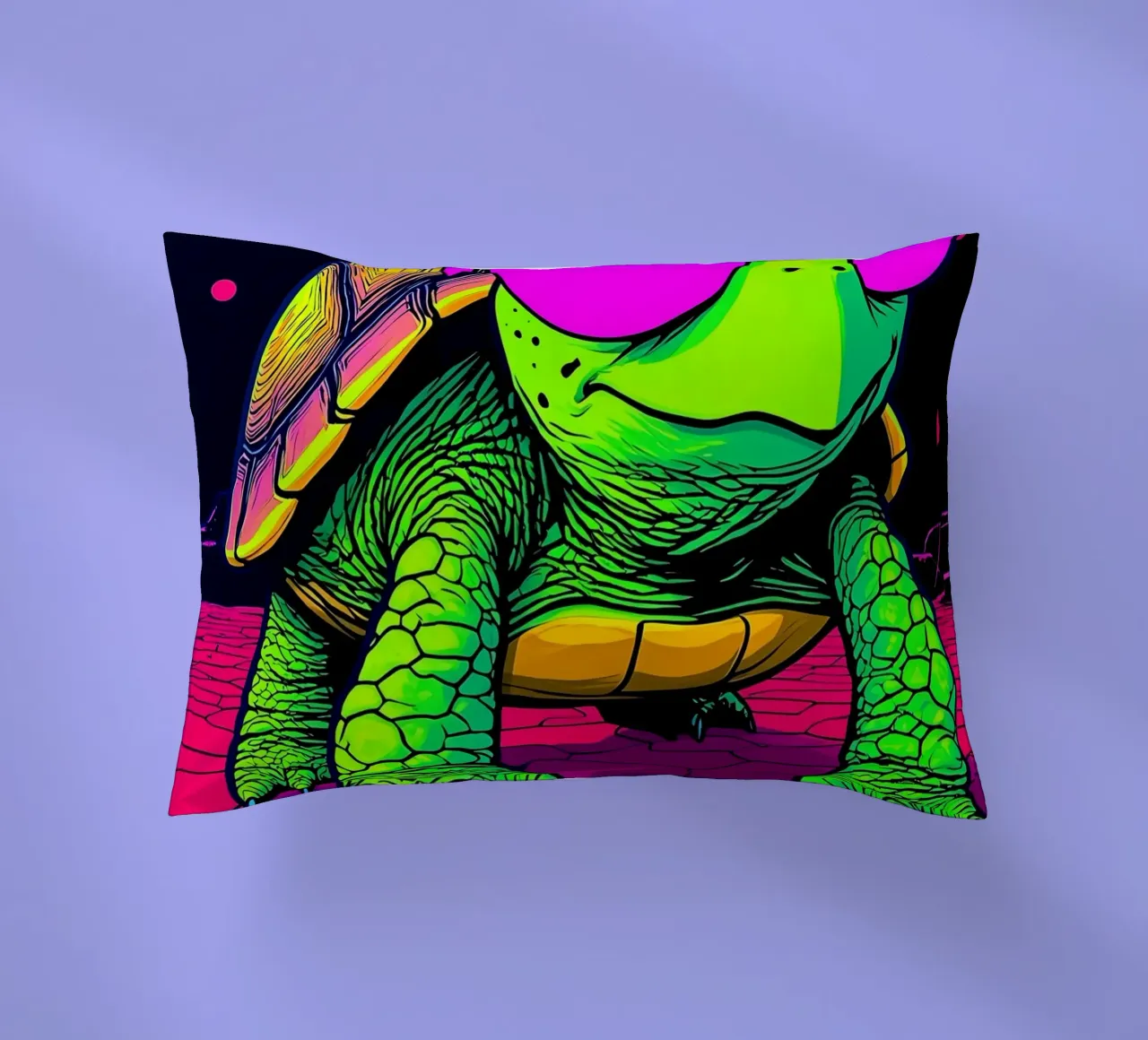 Tartaruga con occhiali - Pop Art cuscino da ColorCrash Gallery