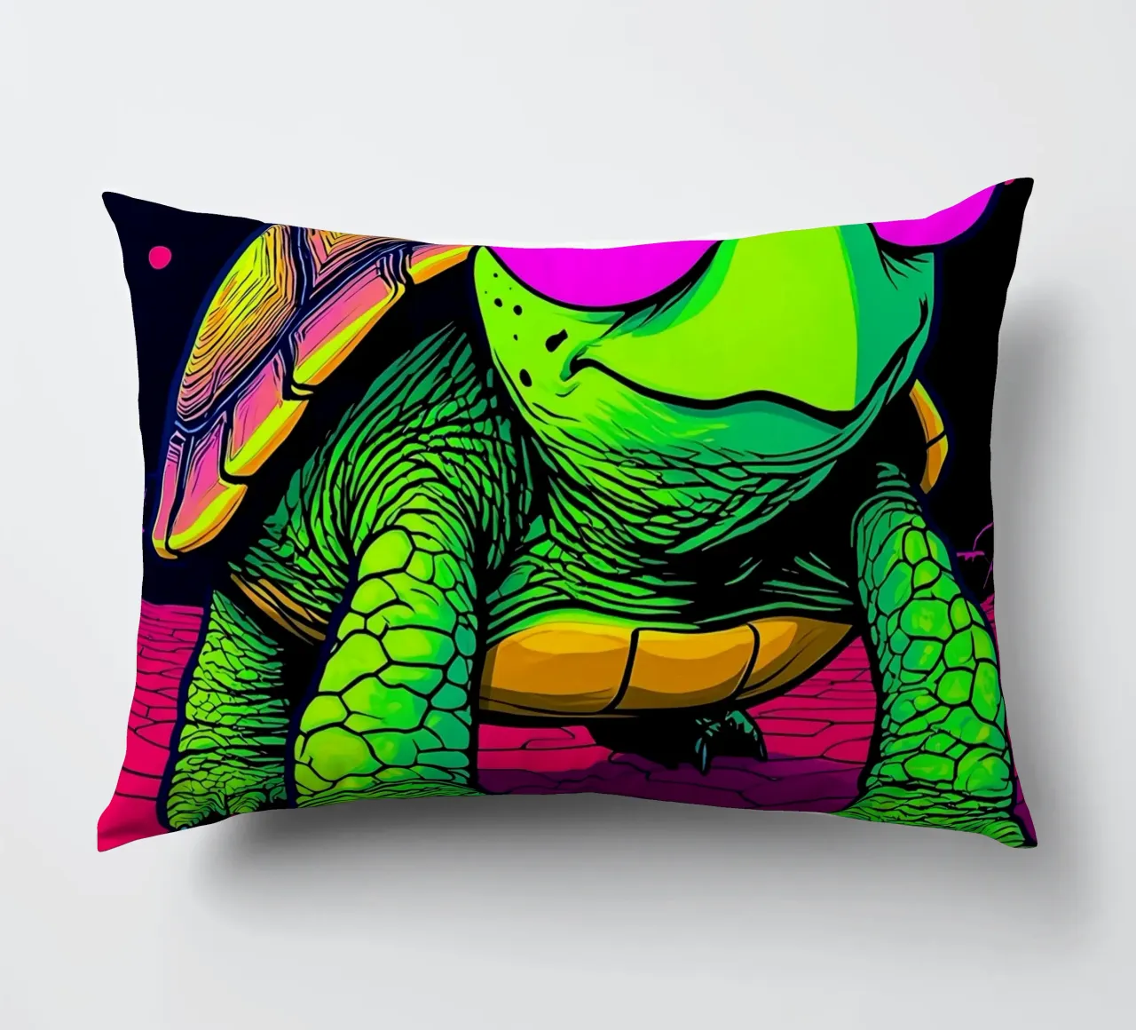 Tartaruga con occhiali - Pop Art cuscino da ColorCrash Gallery