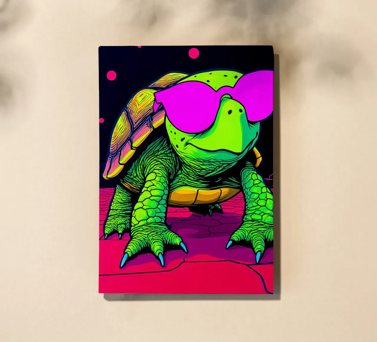 Turtle In Glasses - Pop Art notebook by ColorCrash Gallery