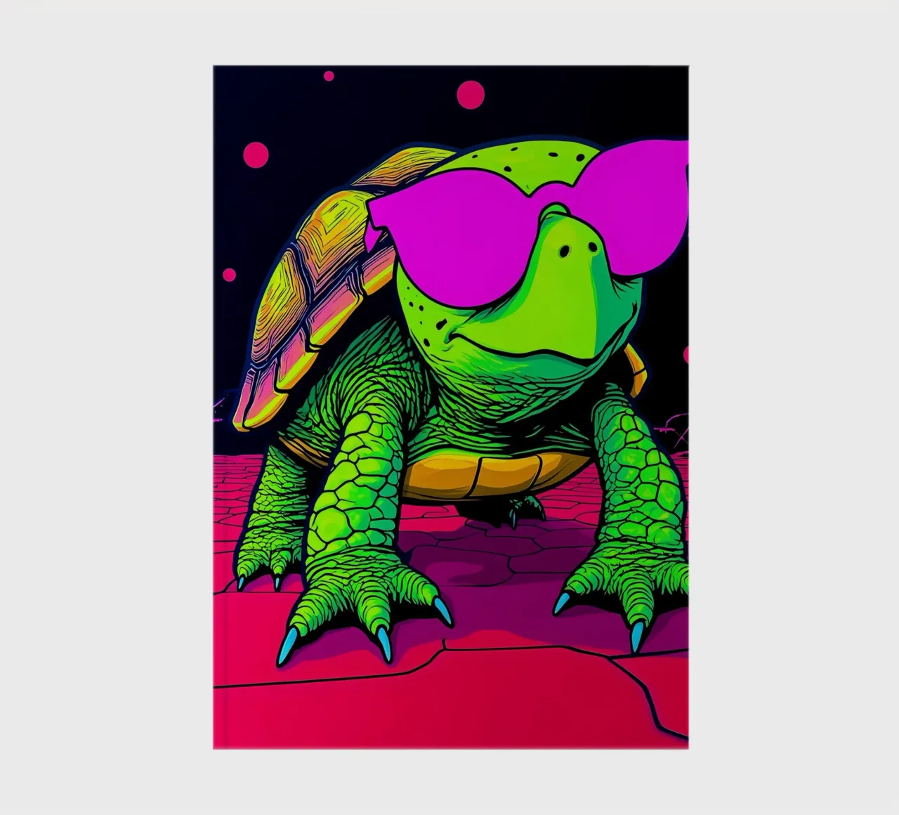 Turtle In Glasses - Pop Art notebook by ColorCrash Gallery