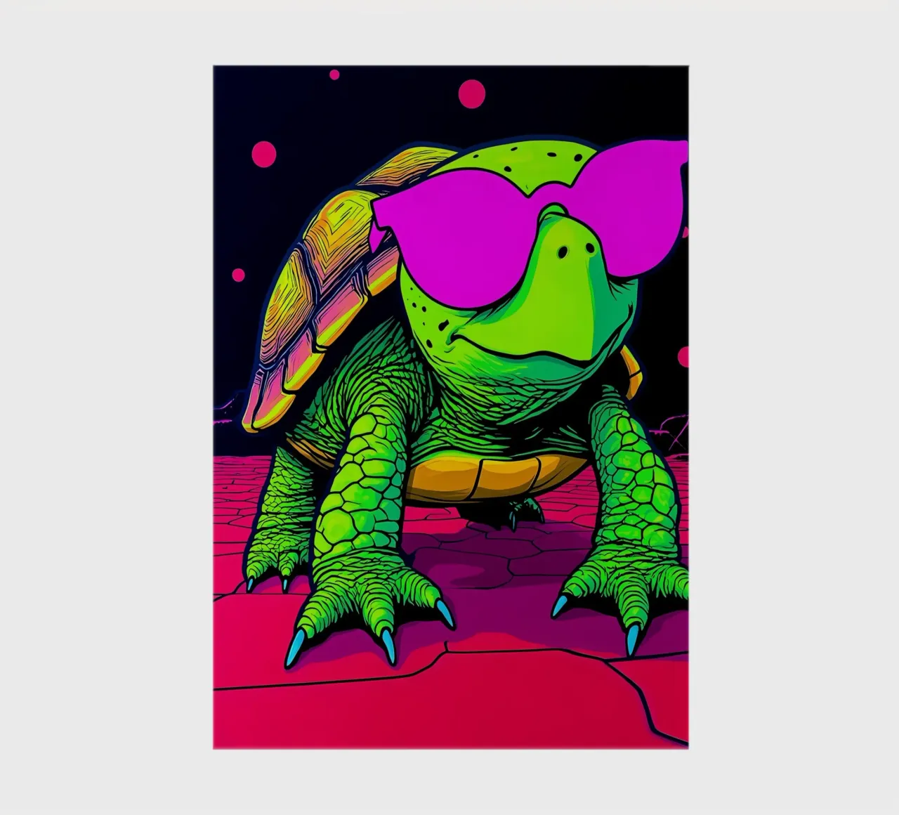 Turtle In Glasses - Pop Art notebook by ColorCrash Gallery