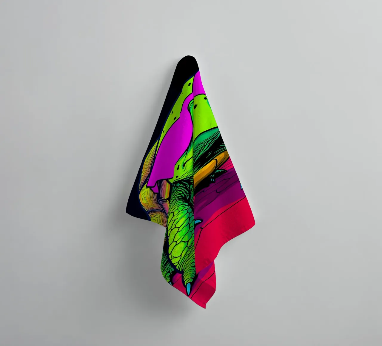 Tartaruga con occhiali - Pop Art asciugamano da bagno da ColorCrash Gallery
