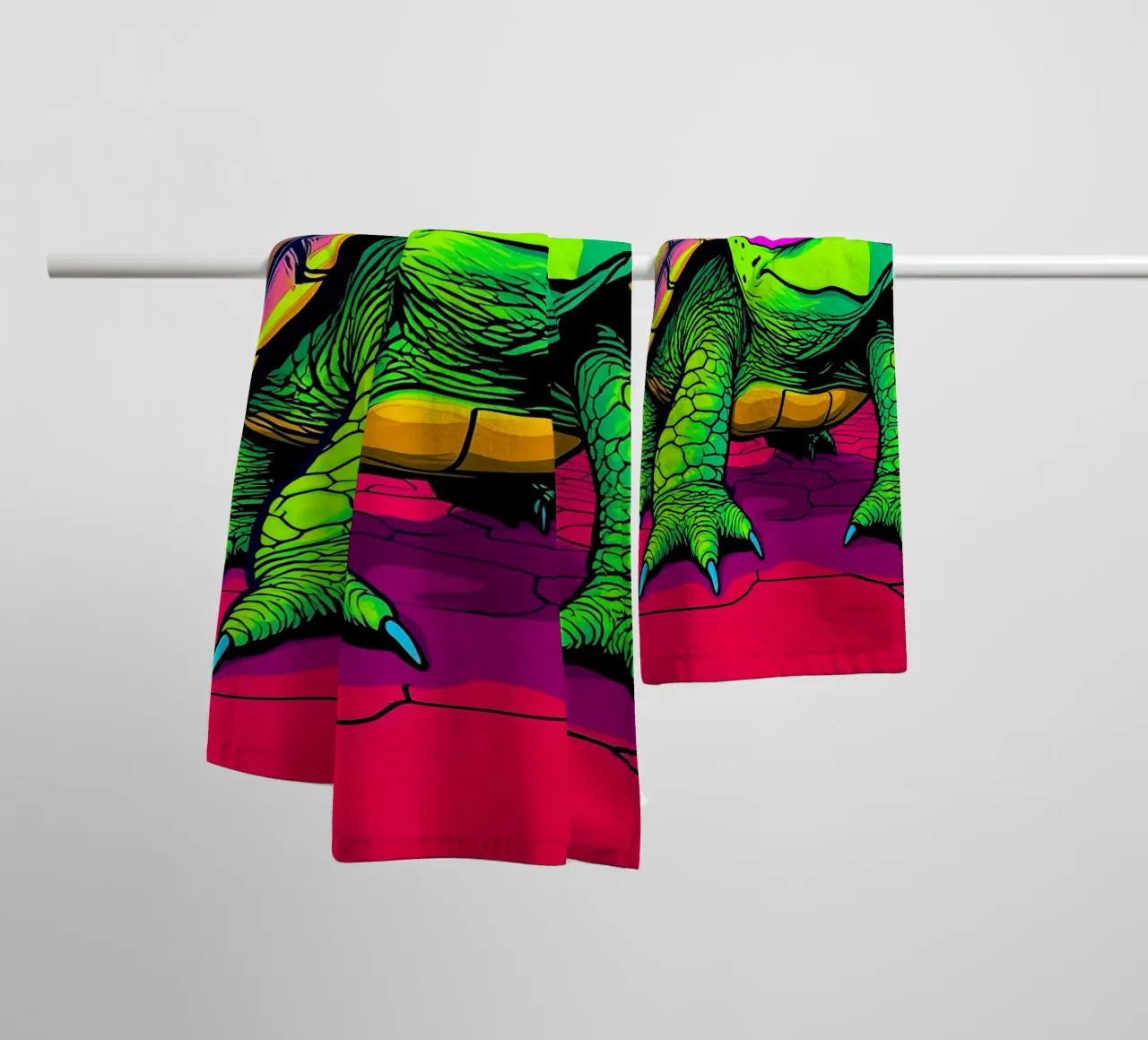 Tartaruga con occhiali - Pop Art asciugamano da bagno da ColorCrash Gallery