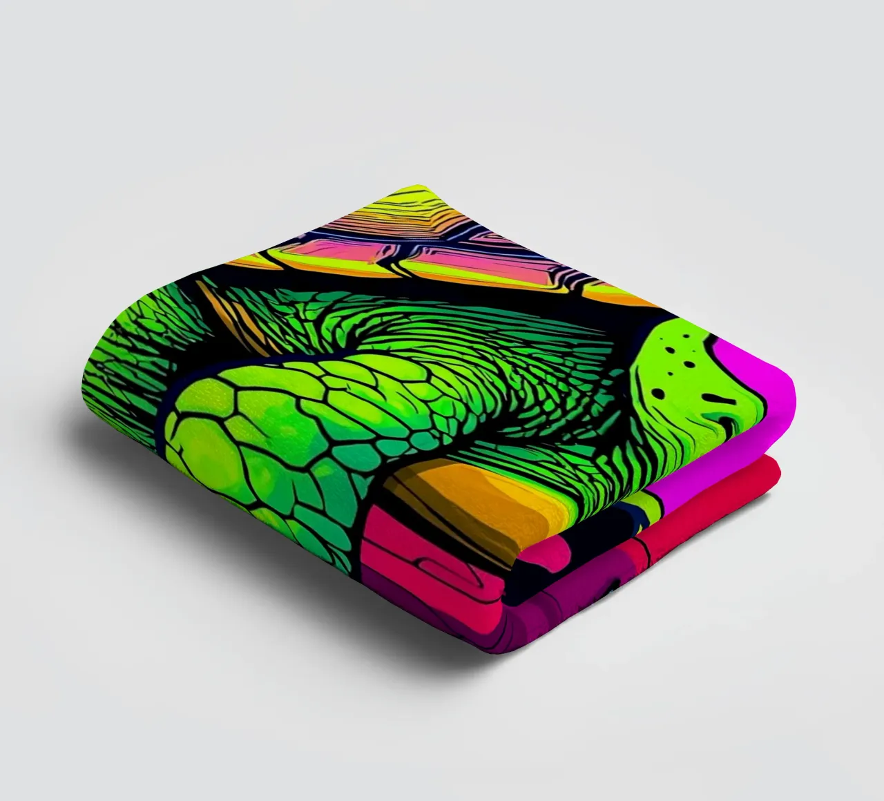 Tartaruga con occhiali - Pop Art asciugamano da bagno da ColorCrash Gallery