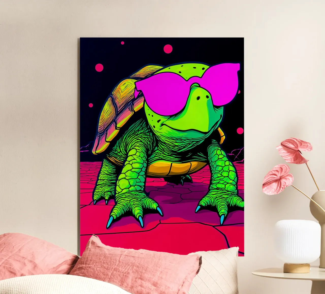 Tartaruga con occhiali - Pop Art alluminio dibond da ColorCrash Gallery