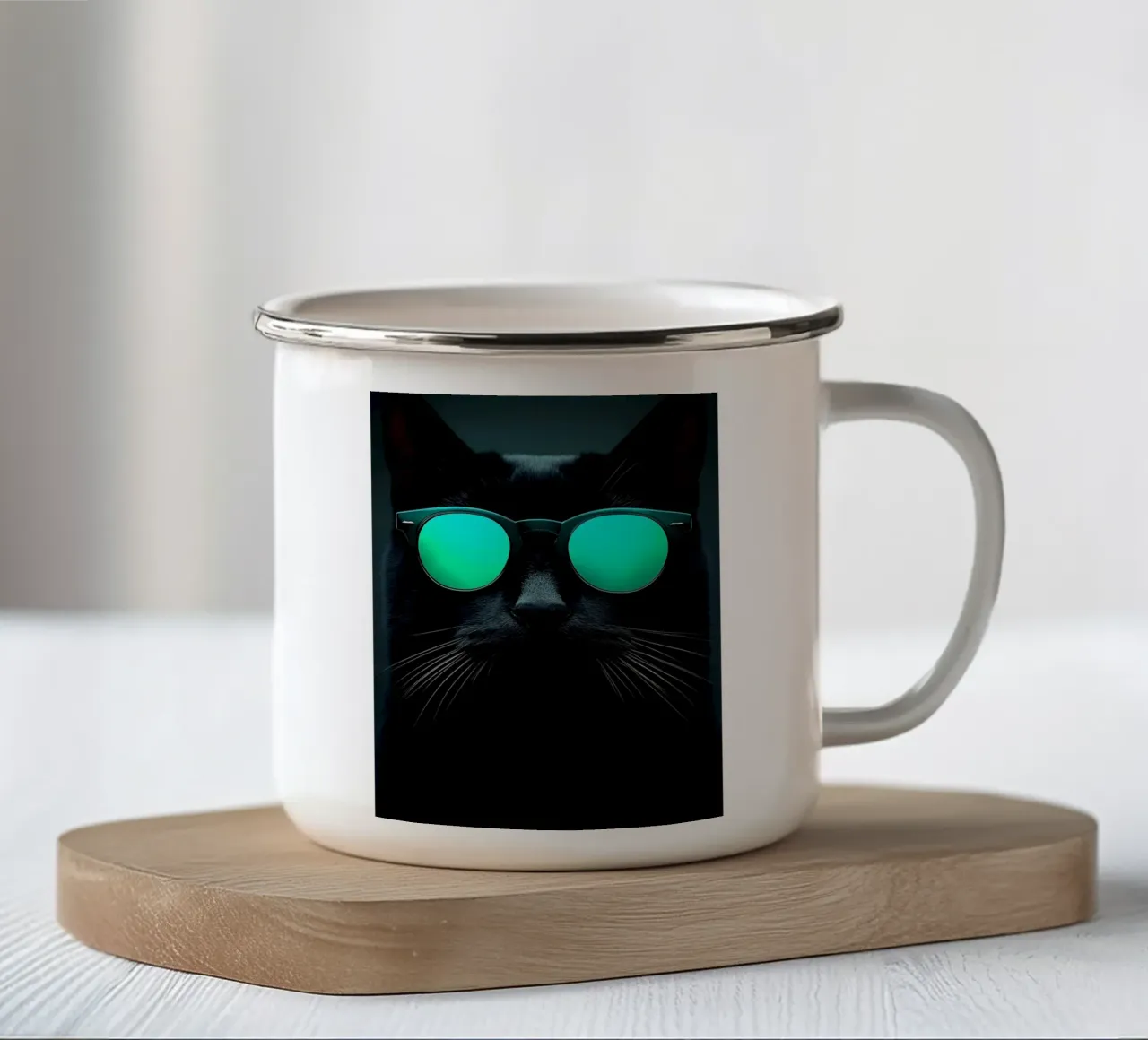 Gatto con occhiali da sole - Pop Art tazza in smalto da ColorCrash Gallery