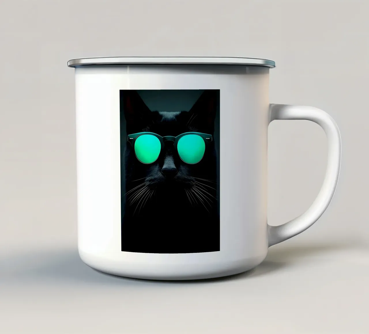 Gatto con occhiali da sole - Pop Art tazza in smalto da ColorCrash Gallery