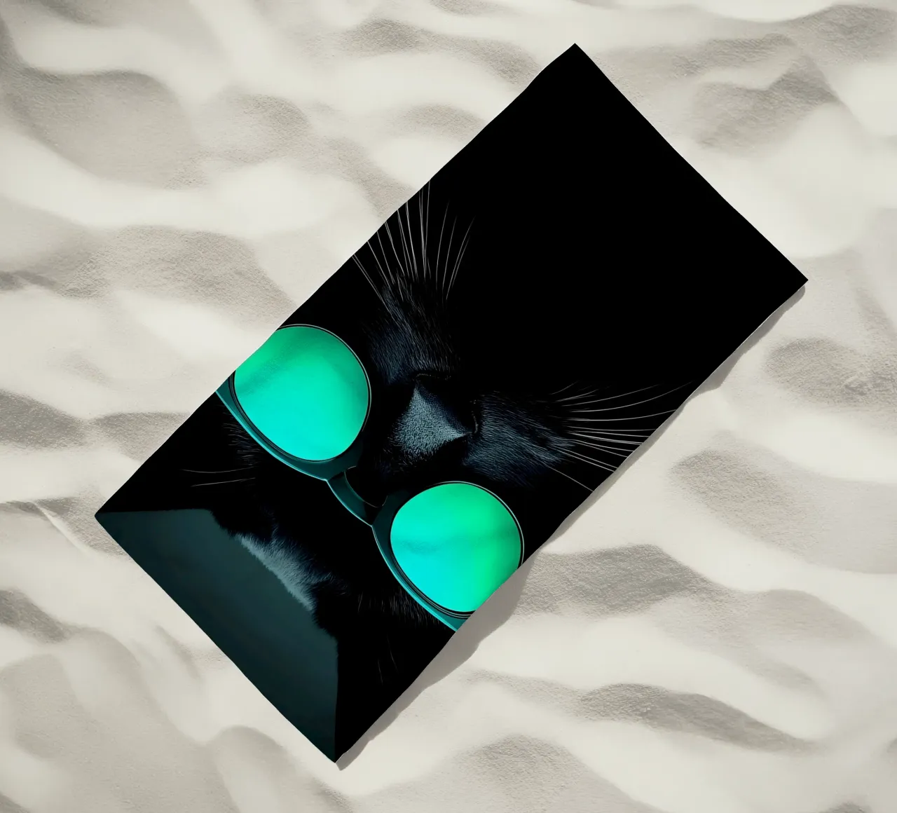 Gatto con occhiali da sole - Pop Art telo mare da ColorCrash Gallery