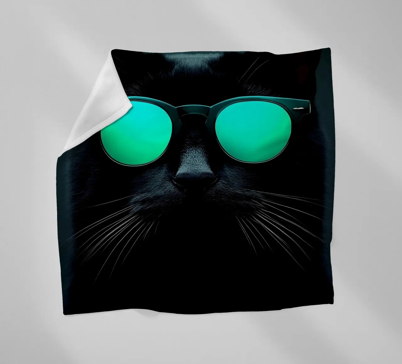 Gatto con occhiali da sole - Pop Art coperta in pile da ColorCrash Gallery