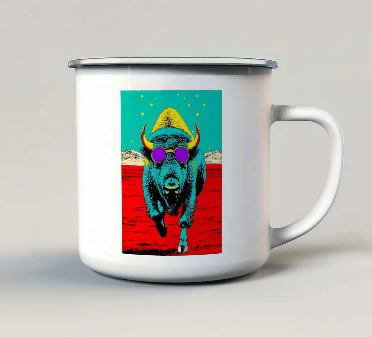 Buffalo - Pop Art tazza in smalto da ColorCrash Gallery
