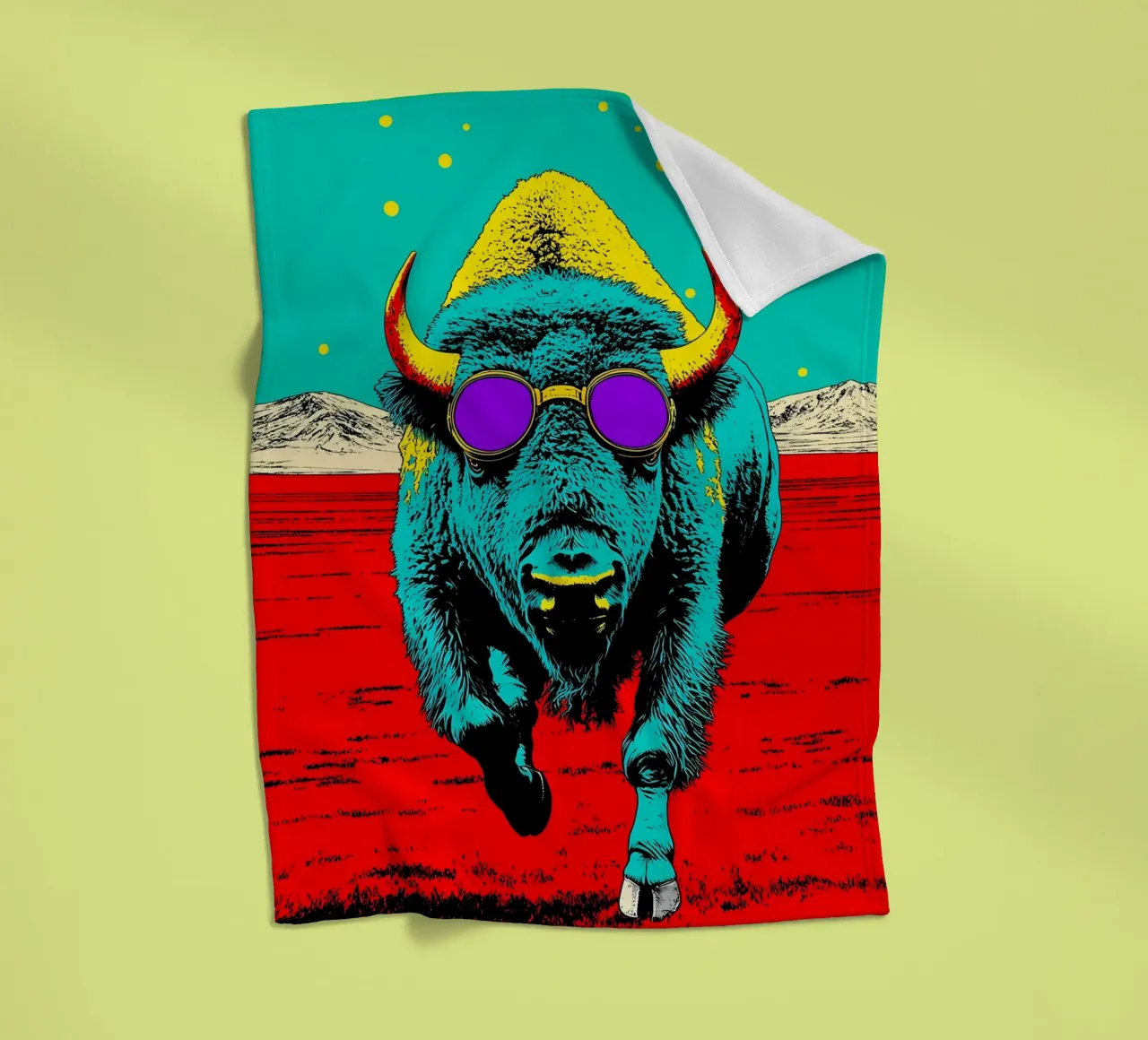 Buffalo - Pop Art coperta in pile da ColorCrash Gallery