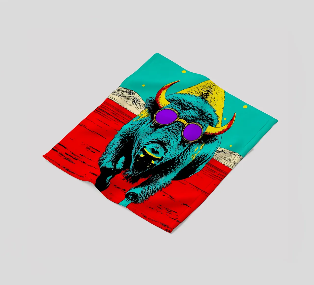 Buffalo - Pop Art coperta in pile da ColorCrash Gallery