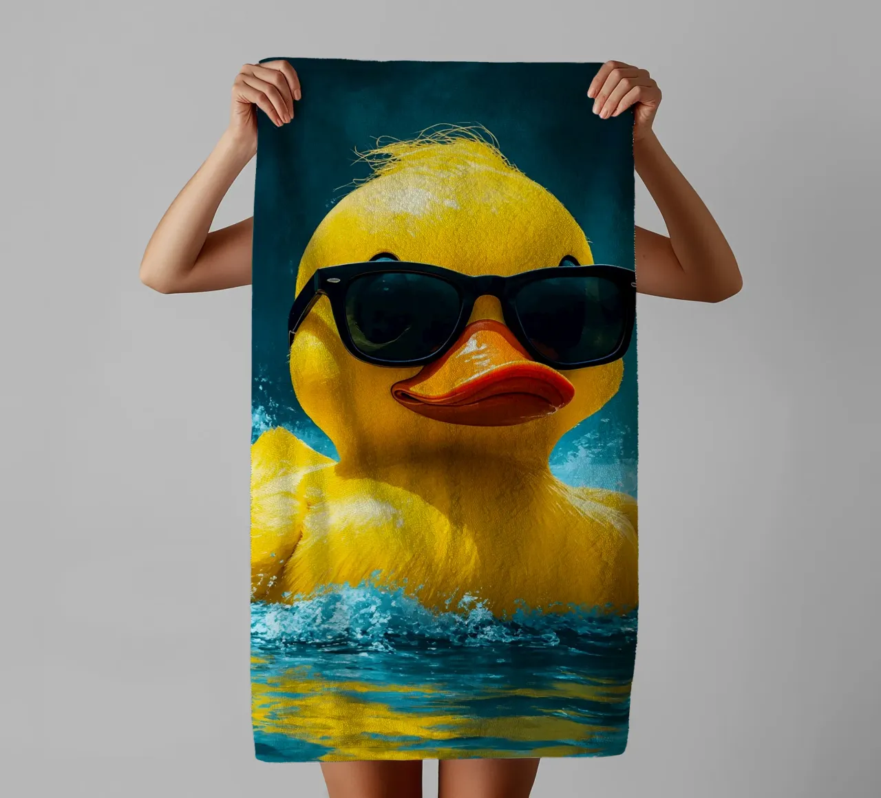 Anatra in occhiali - Pop Art asciugamano da bagno da ColorCrash Gallery
