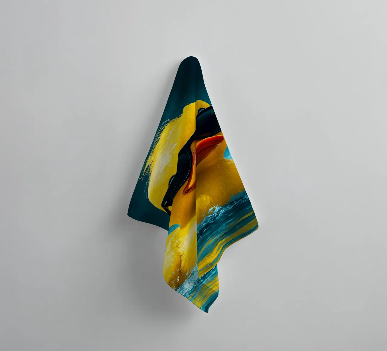 Anatra in occhiali - Pop Art asciugamano da bagno da ColorCrash Gallery