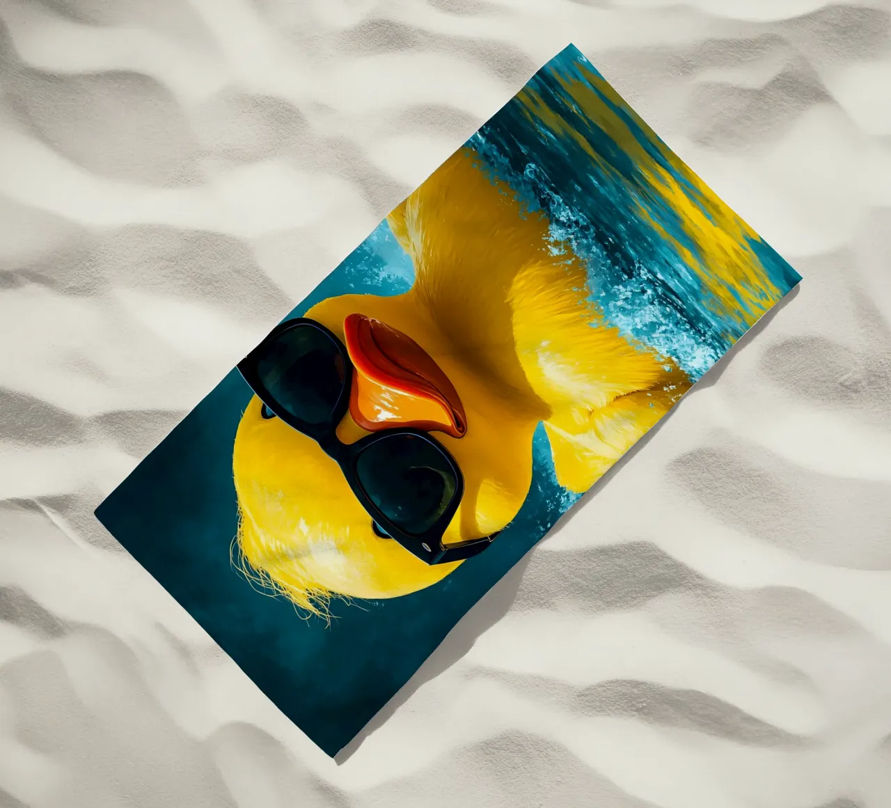 Anatra in occhiali - Pop Art telo mare da ColorCrash Gallery