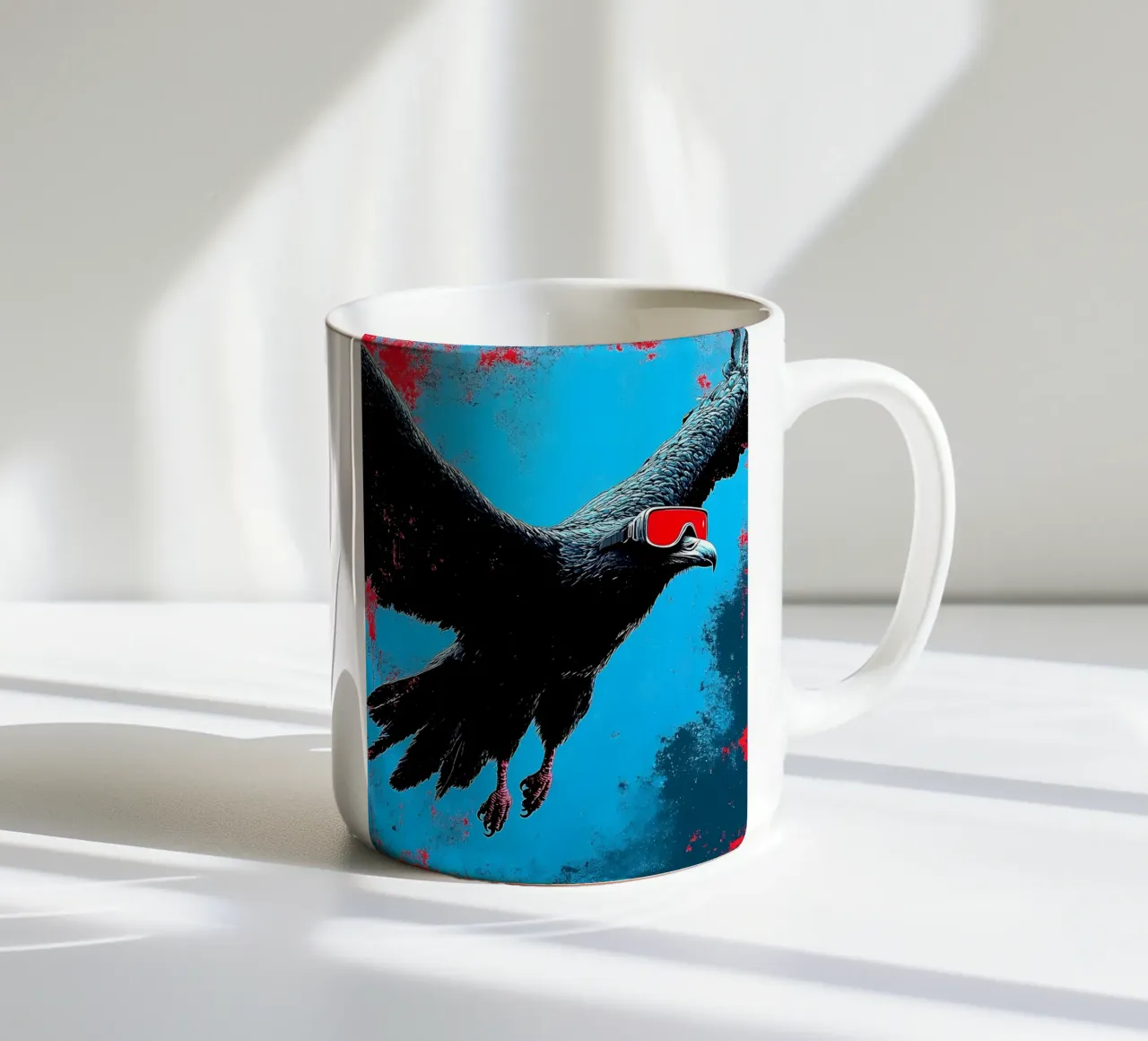 Corvo con gli occhiali - Pop Art tazza in ceramica da ColorCrash Gallery