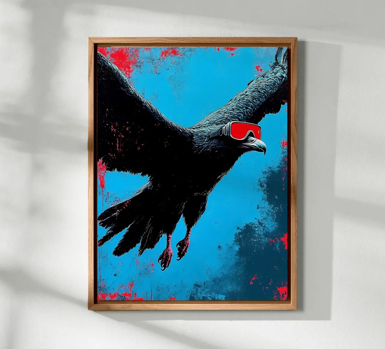 Raven In Goggles - Pop Art alu-dibond by ColorCrash Gallery