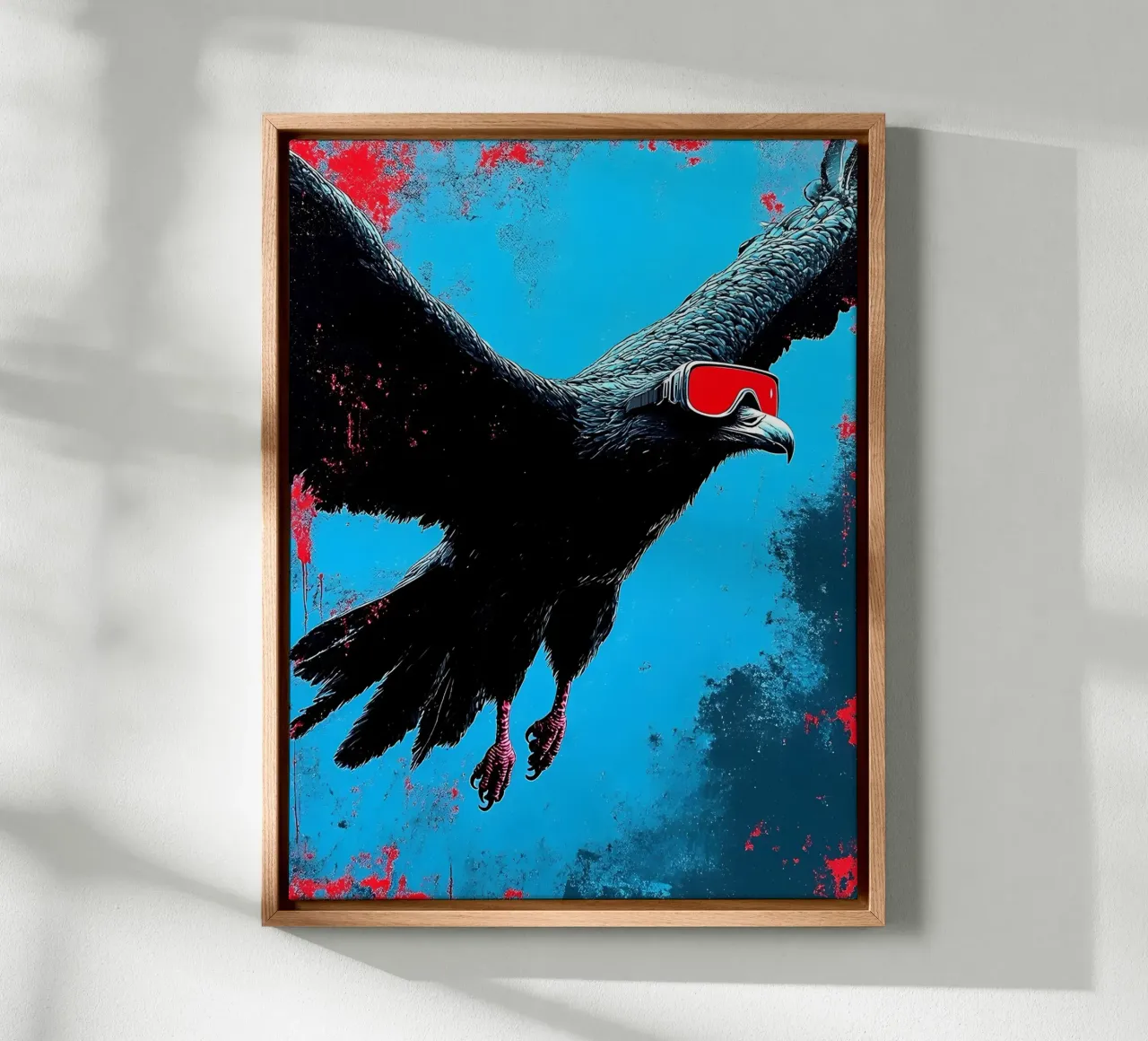 Raven In Goggles - Pop Art canvas by ColorCrash Gallery