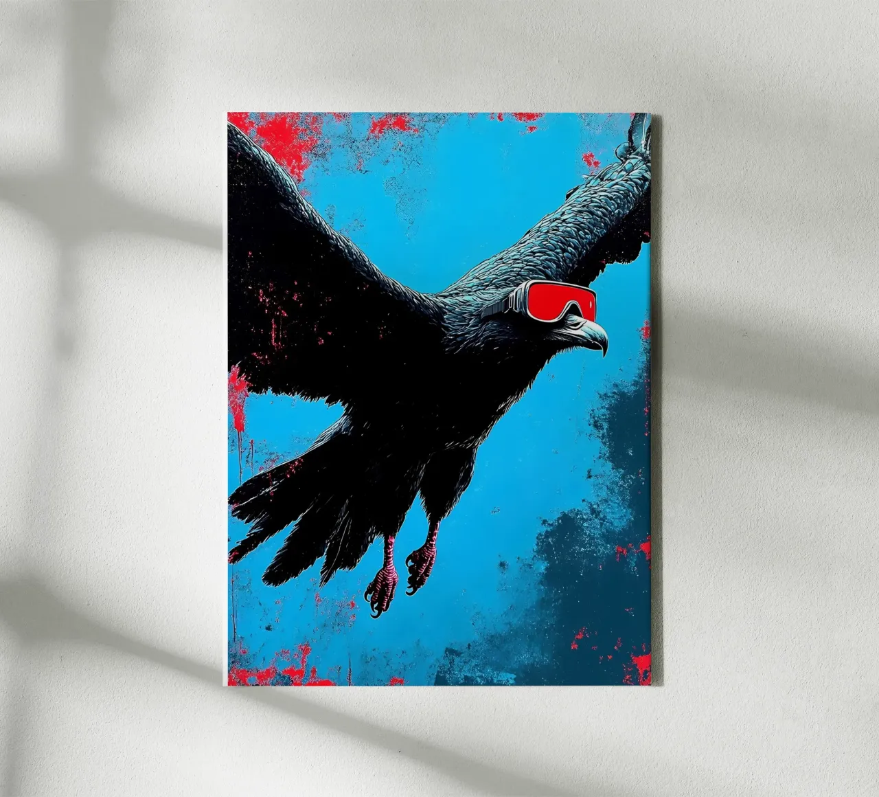 Raven In Goggles - Pop Art canvas by ColorCrash Gallery
