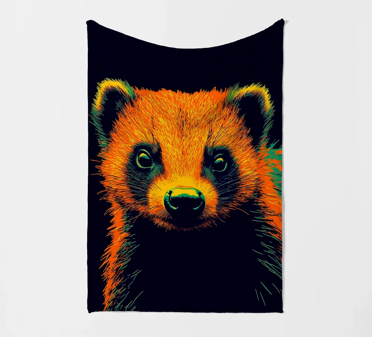 Procione - Pop Art coperta in pile da ColorCrash Gallery