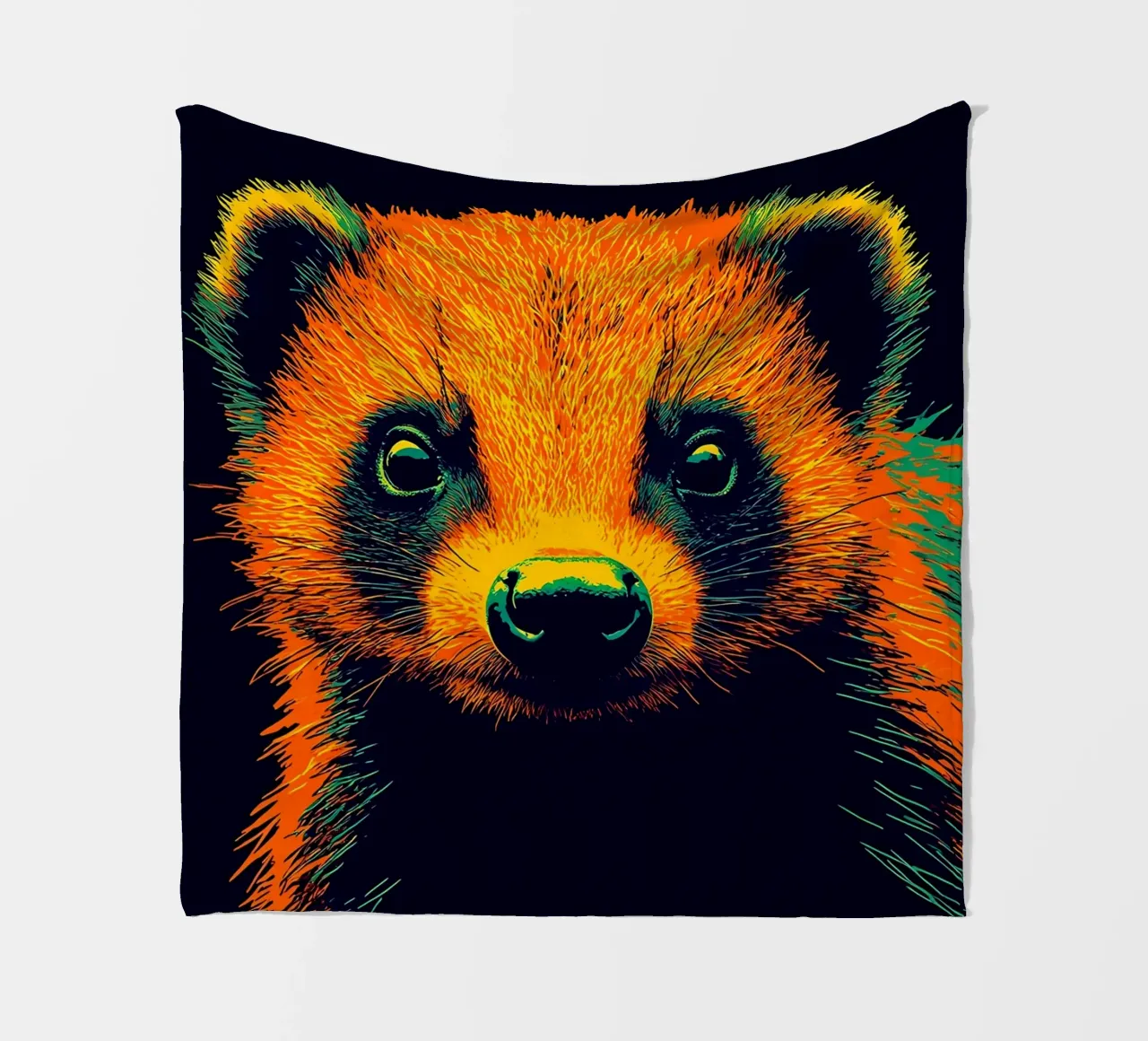 Procione - Pop Art coperta in pile da ColorCrash Gallery