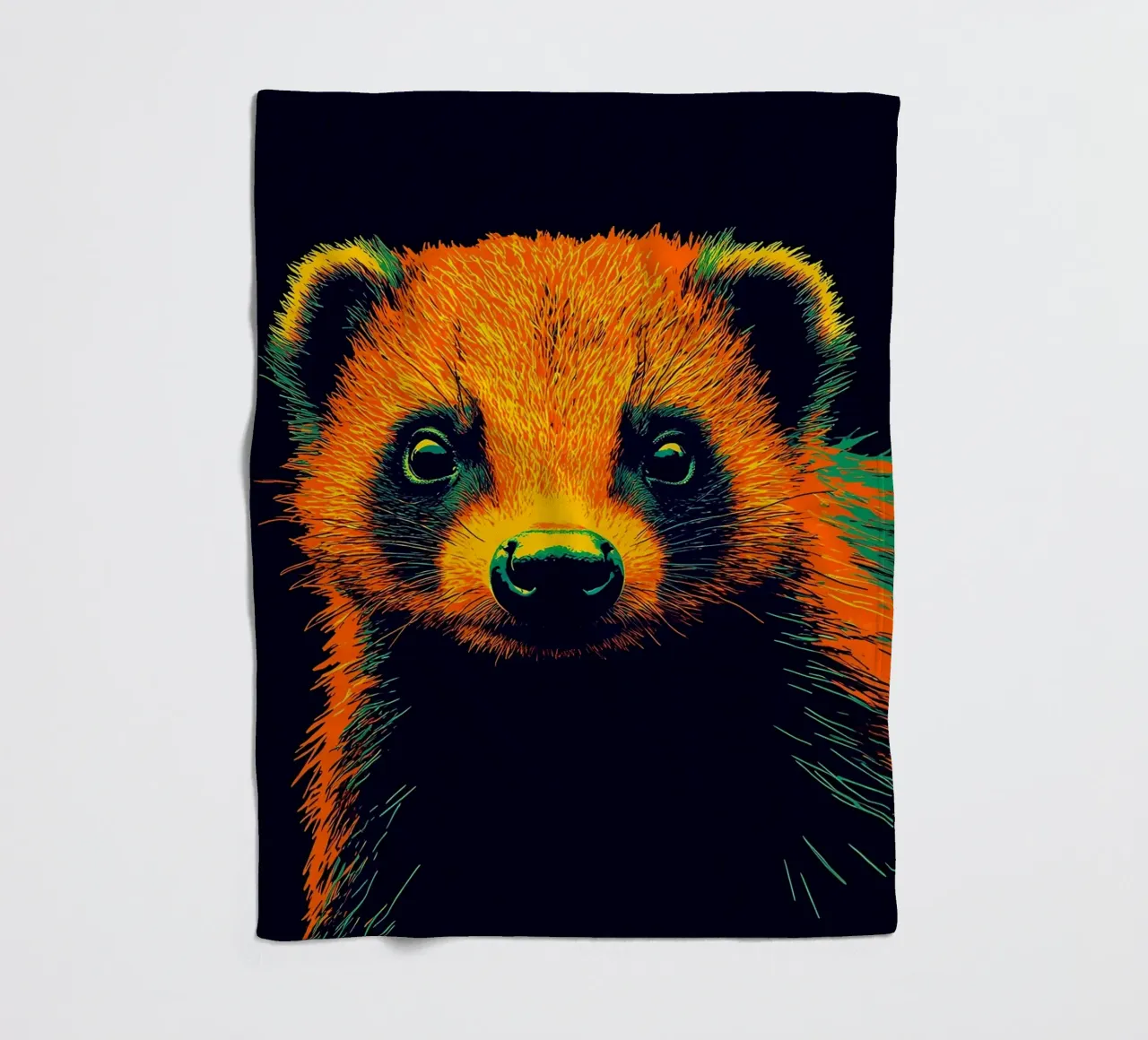 Procione - Pop Art coperta in pile da ColorCrash Gallery