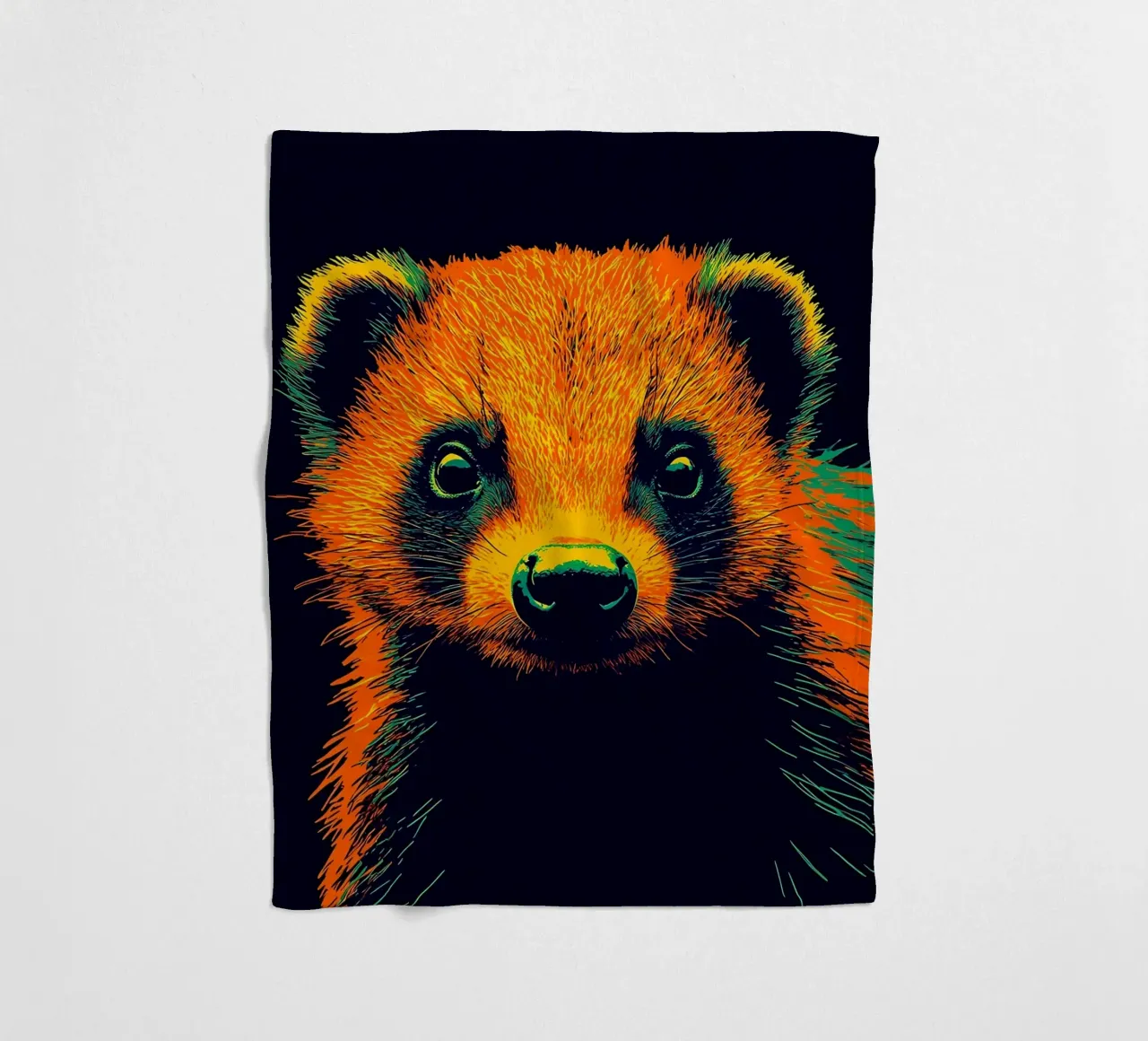 Procione - Pop Art coperta in pile da ColorCrash Gallery
