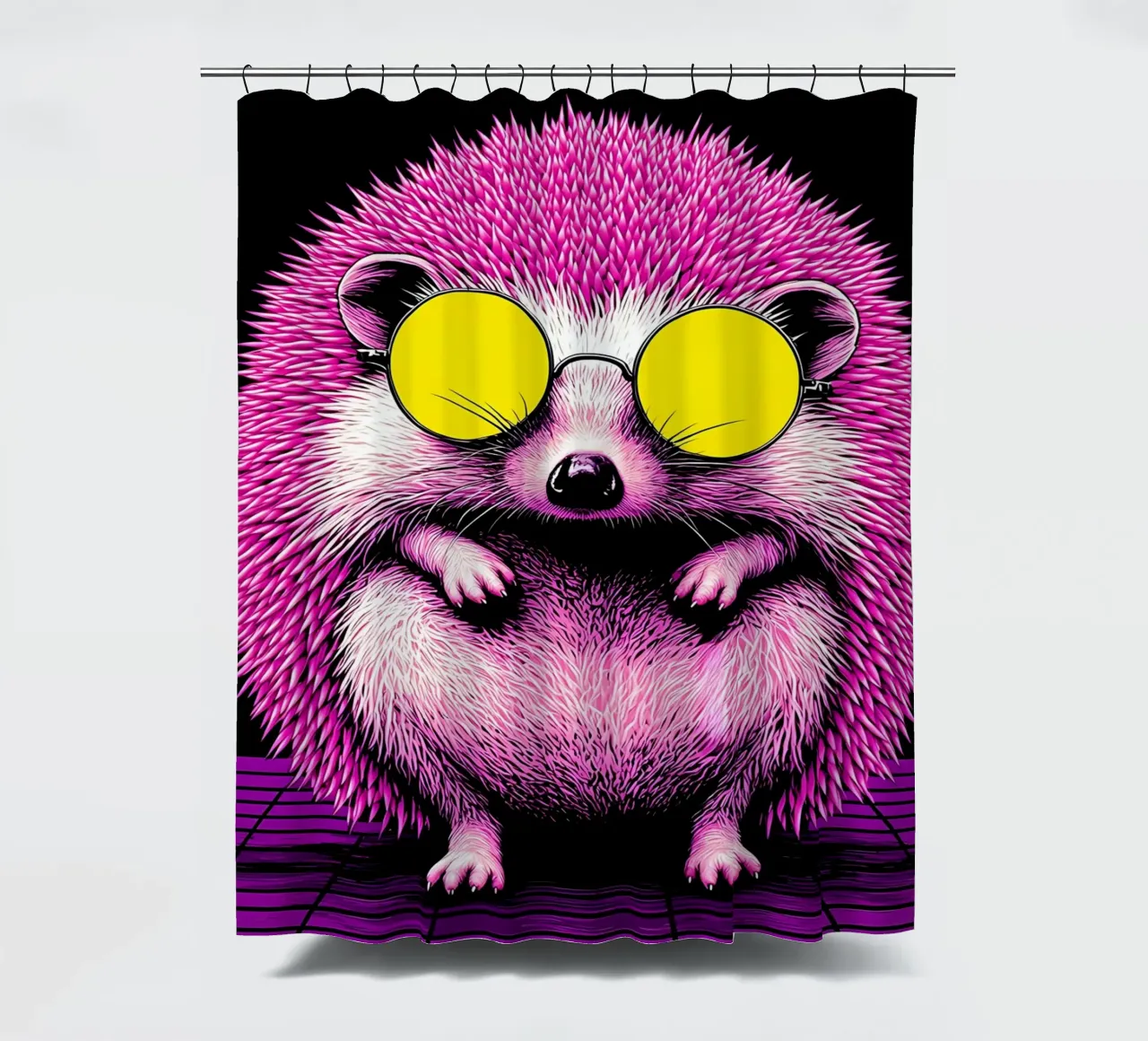 Erizo con gafas - Pop Art cortina de baño de ColorCrash Gallery