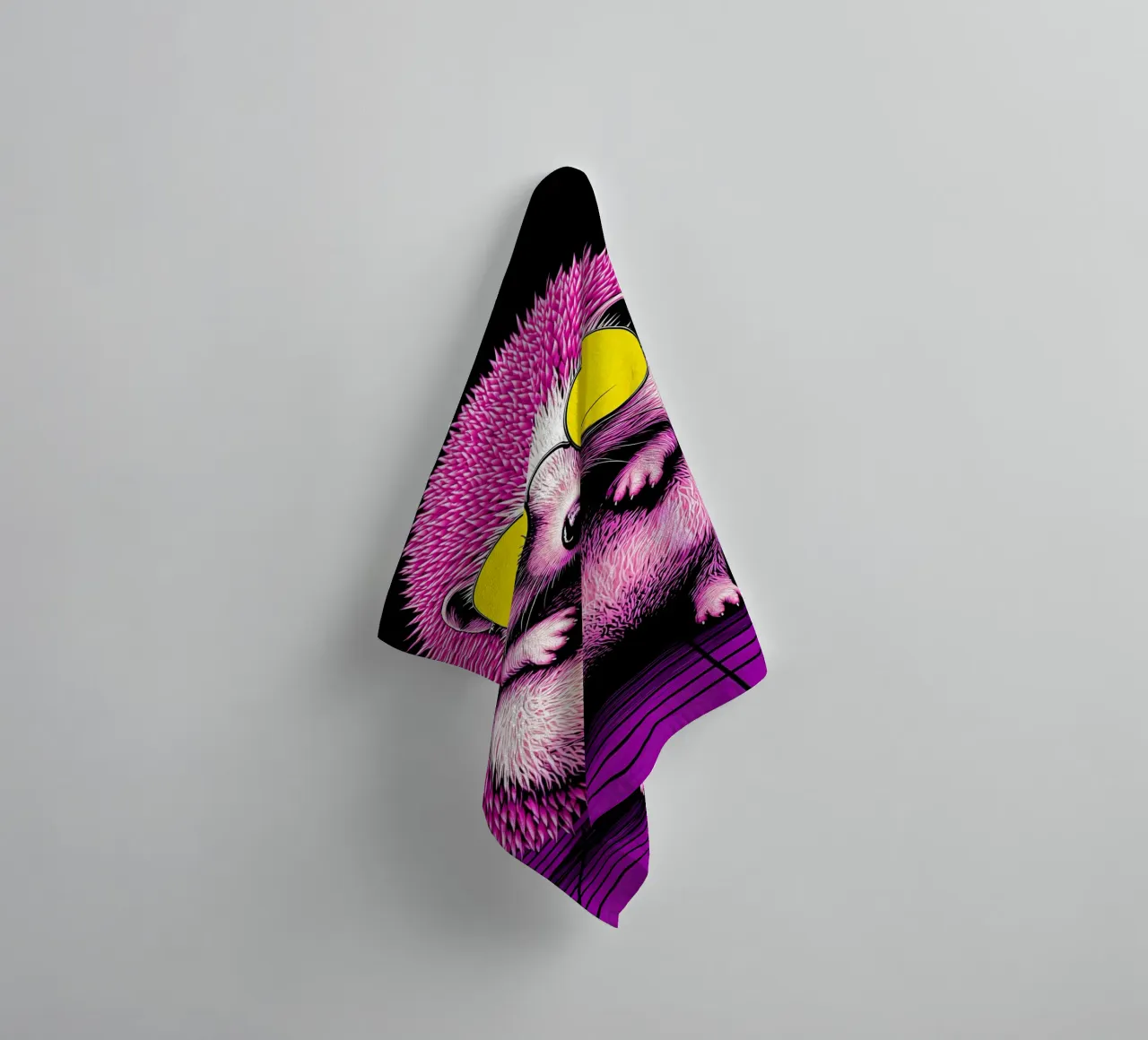 Riccio con gli occhiali - Pop Art asciugamano da bagno da ColorCrash Gallery