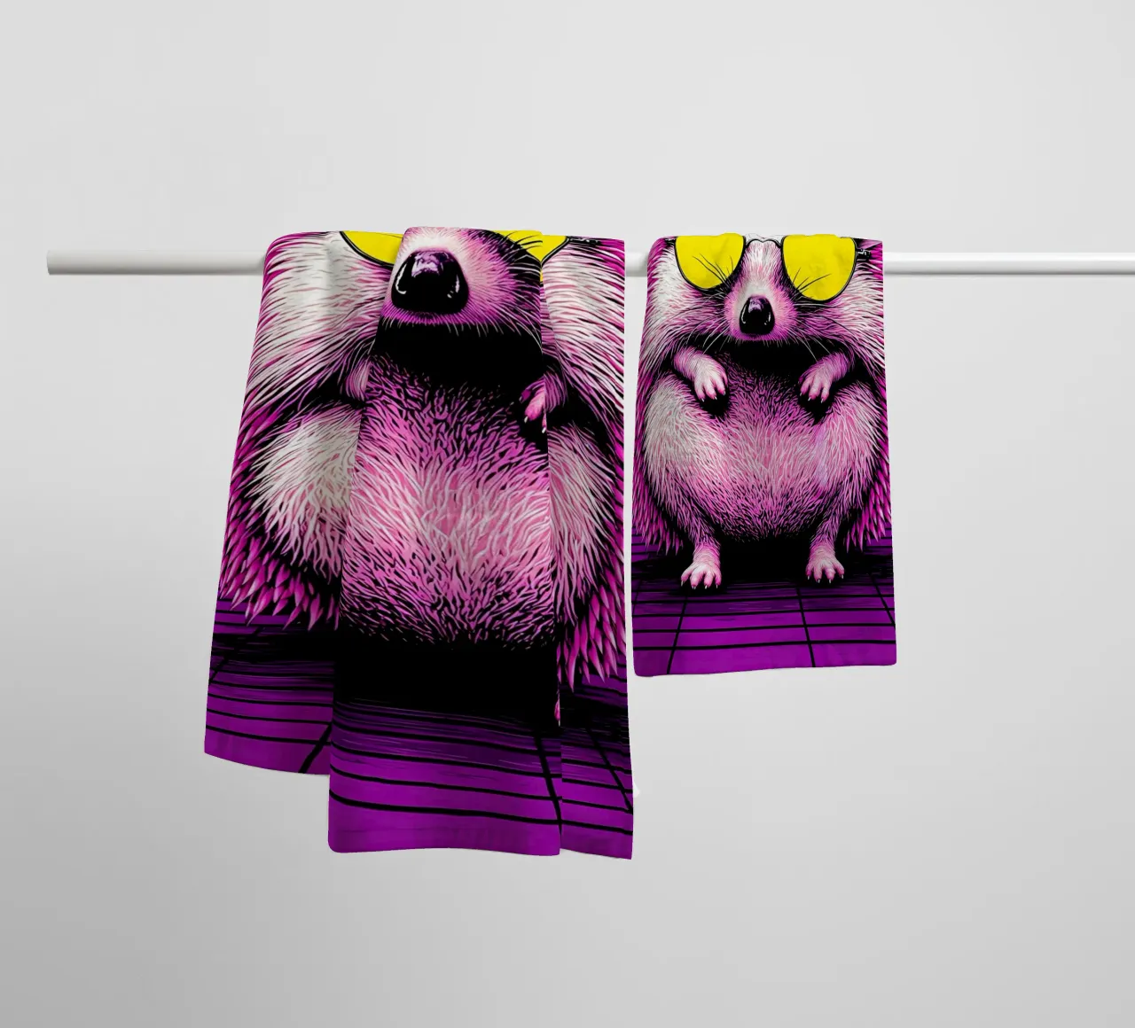 Riccio con gli occhiali - Pop Art asciugamano da bagno da ColorCrash Gallery