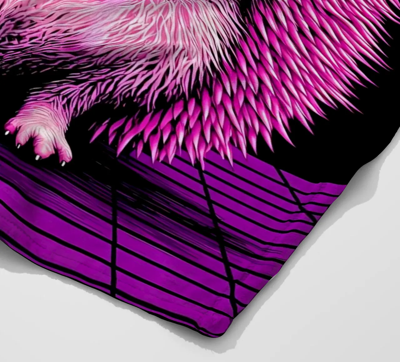 Hedgehog In Glasses - Pop Art fleece blanket by ColorCrash Gallery