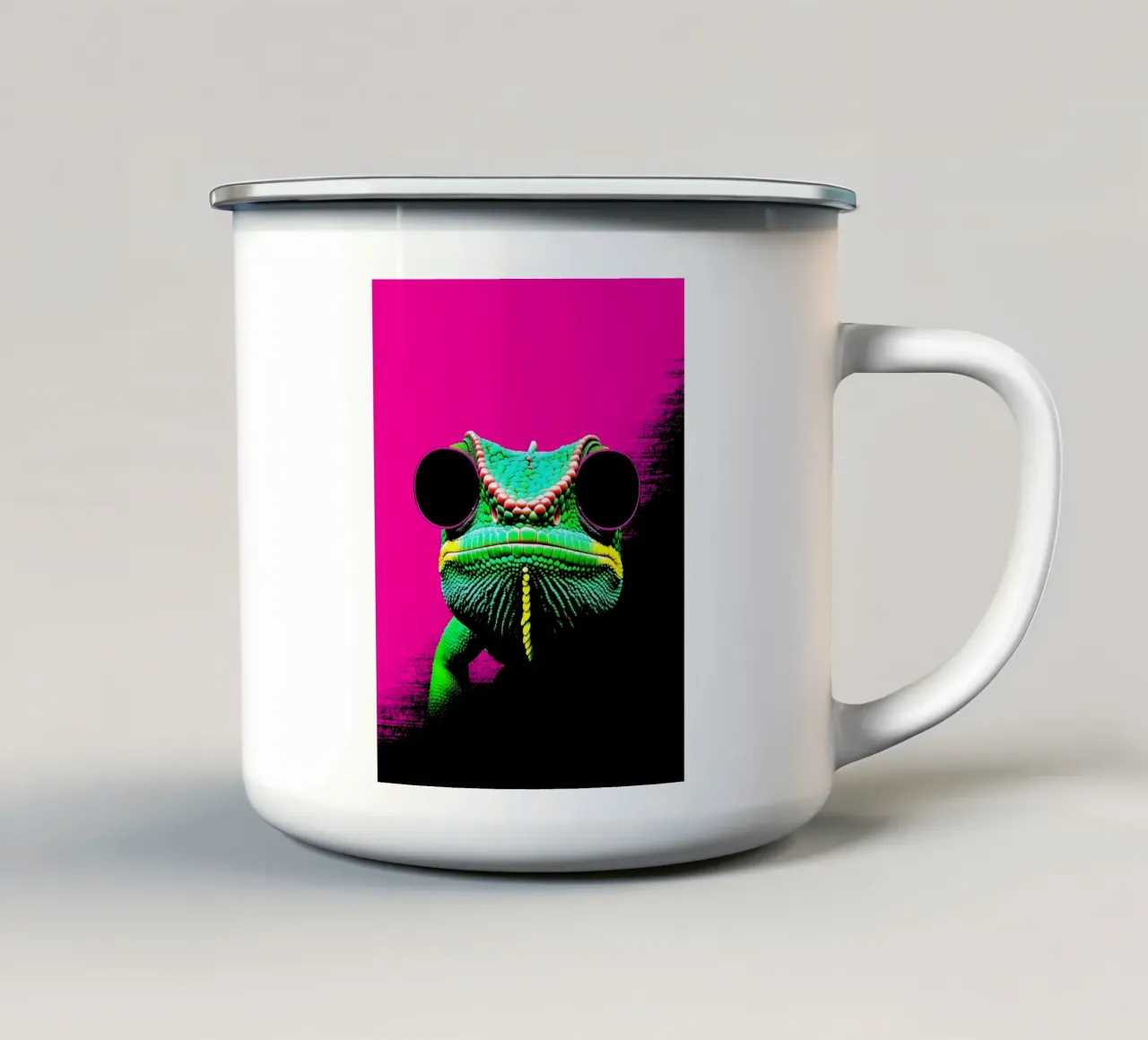 Camaleonte - Pop Art tazza in smalto da ColorCrash Gallery
