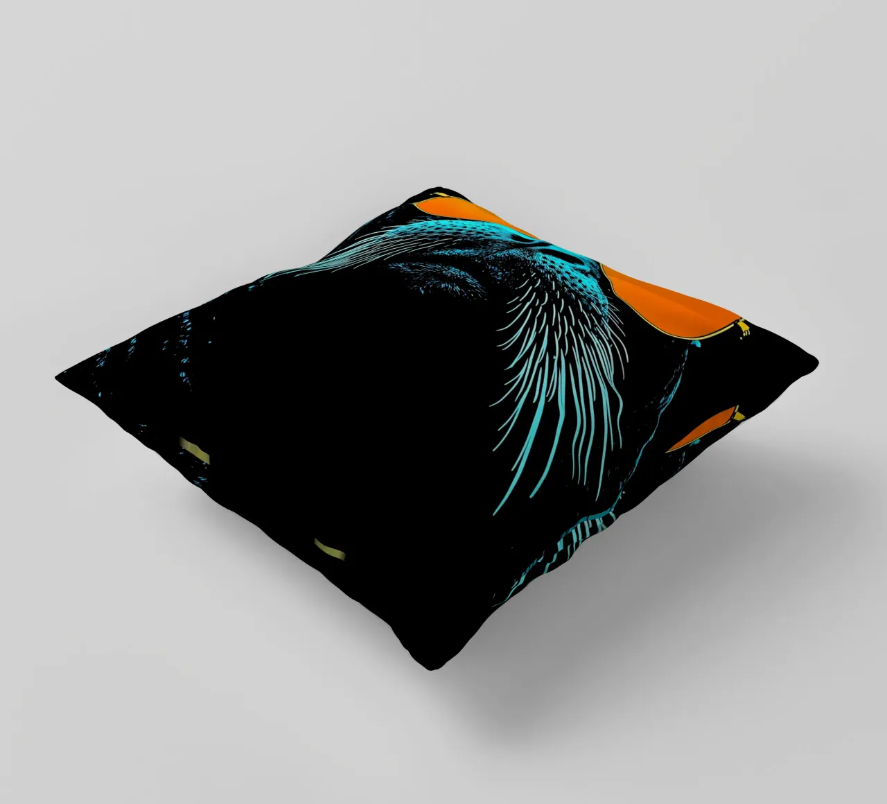 Sigillo con occhiali da sole - Pop Art cuscino da ColorCrash Gallery