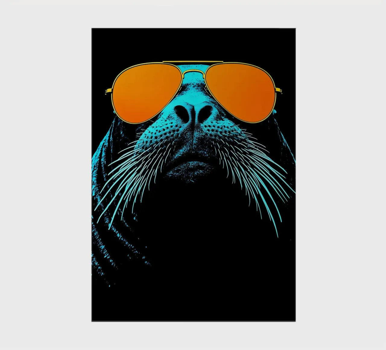 Sigillo con occhiali da sole - Pop Art diario da ColorCrash Gallery