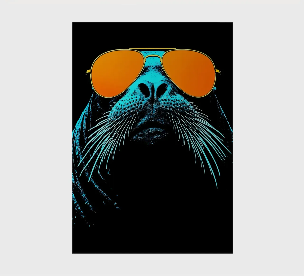 Sigillo con occhiali da sole - Pop Art diario da ColorCrash Gallery
