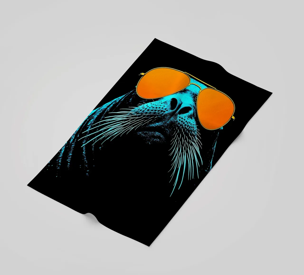 Sigillo con occhiali da sole - Pop Art telo mare da ColorCrash Gallery