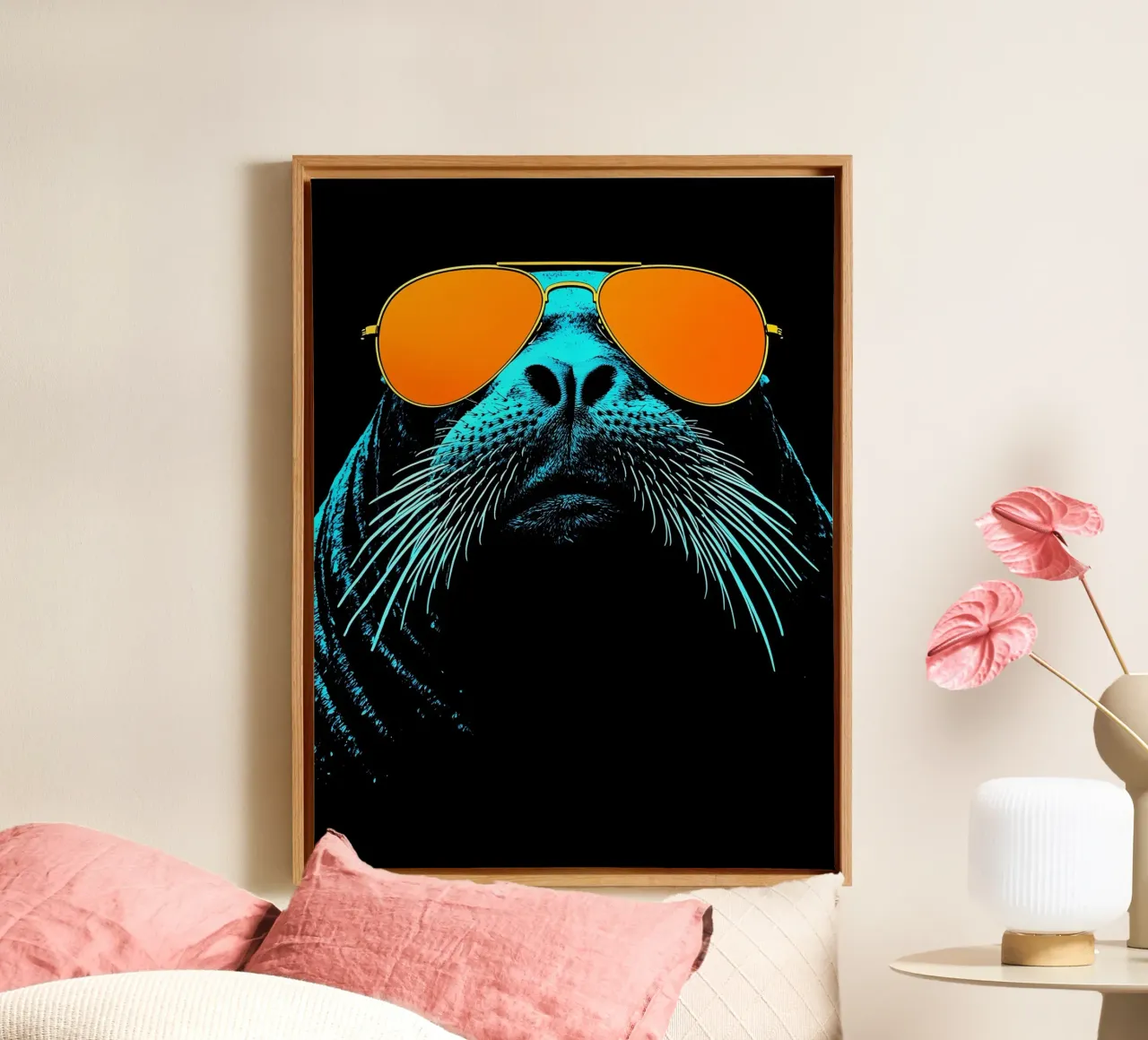 Sigillo con occhiali da sole - Pop Art tela da ColorCrash Gallery