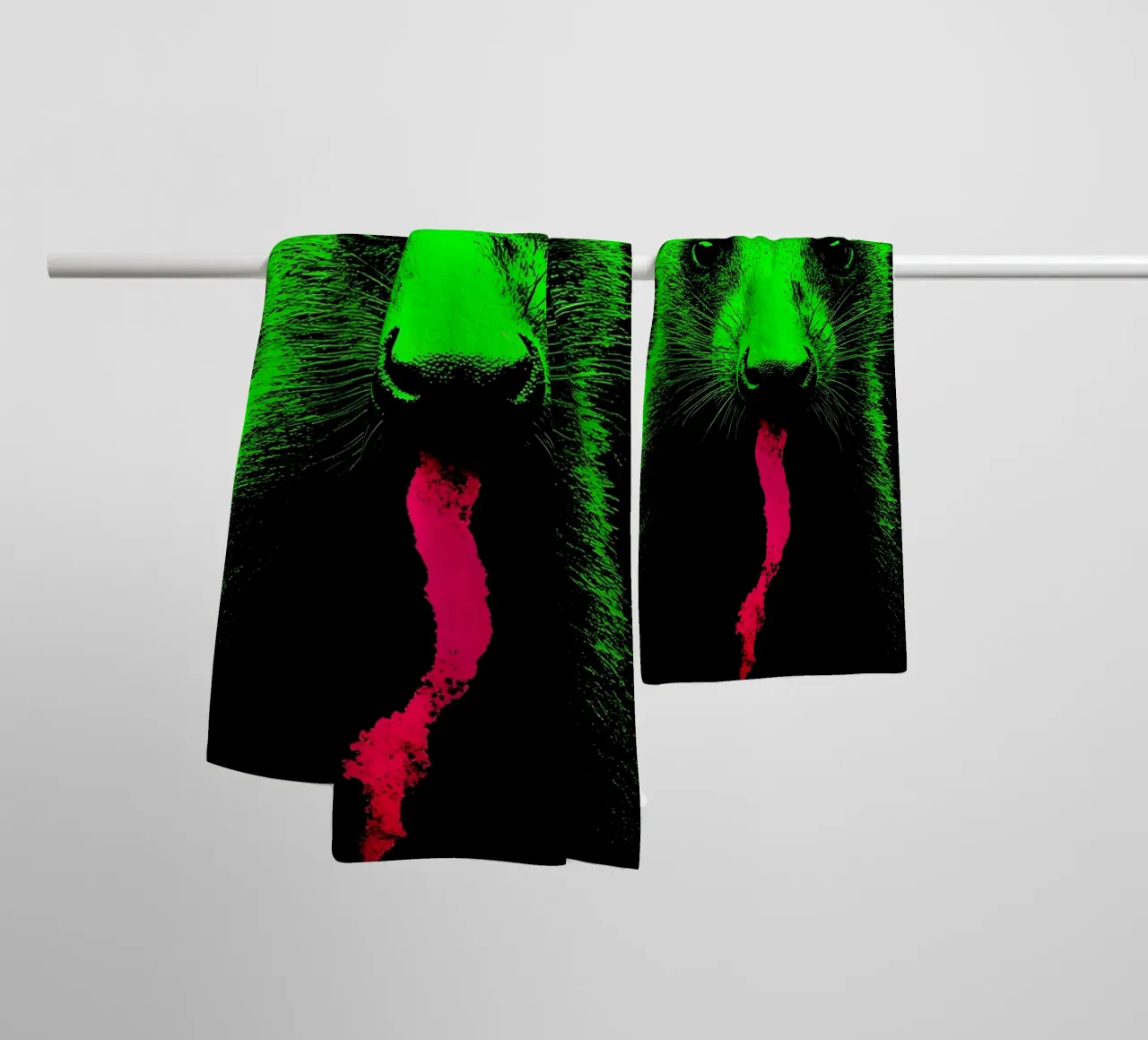 Wezel - Pop-art badhanddoek van ColorCrash Gallery