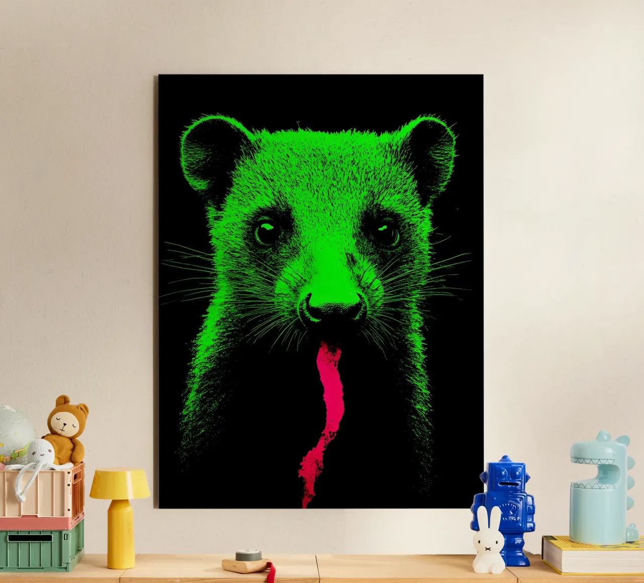 Donnola - Pop Art alluminio dibond da ColorCrash Gallery