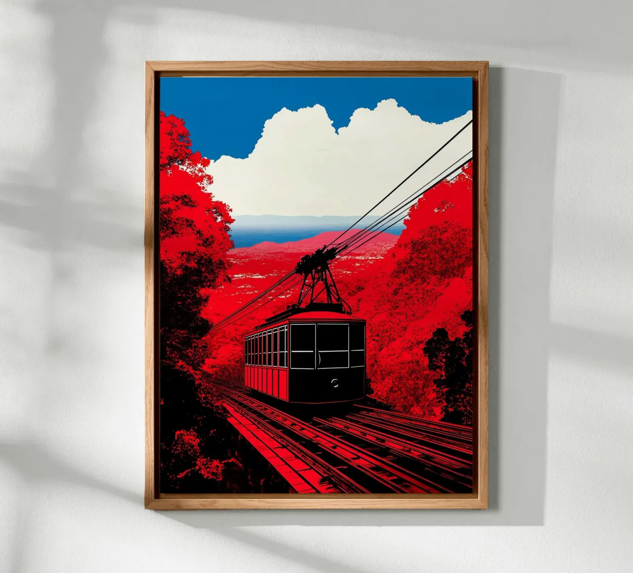 Cabinovia in montagna - Pop Art alluminio dibond da ColorCrash Gallery