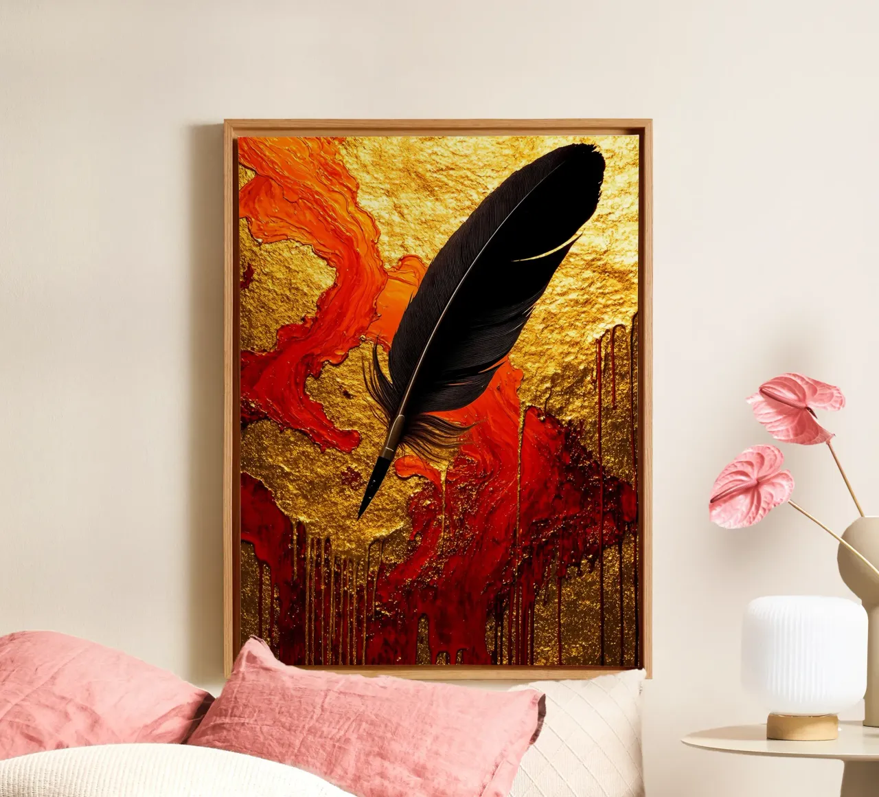 Piuma - Pop Art tela con Cornice a cassetta da ColorCrash Gallery
