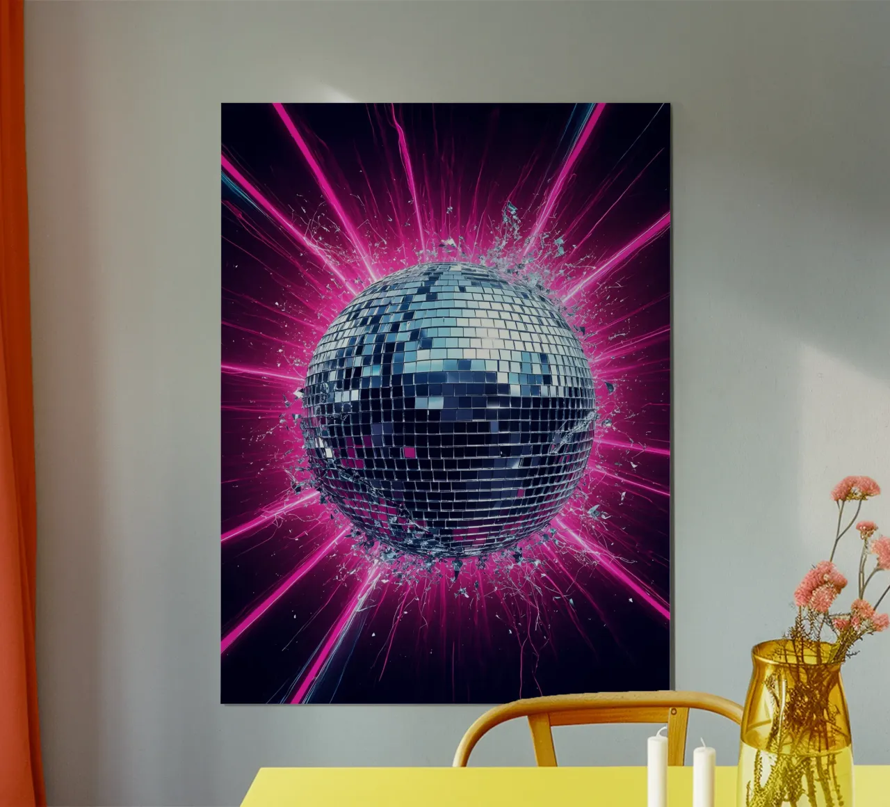 Disco Ball - Pop Art poster con telaio in plastica da ColorCrash Gallery